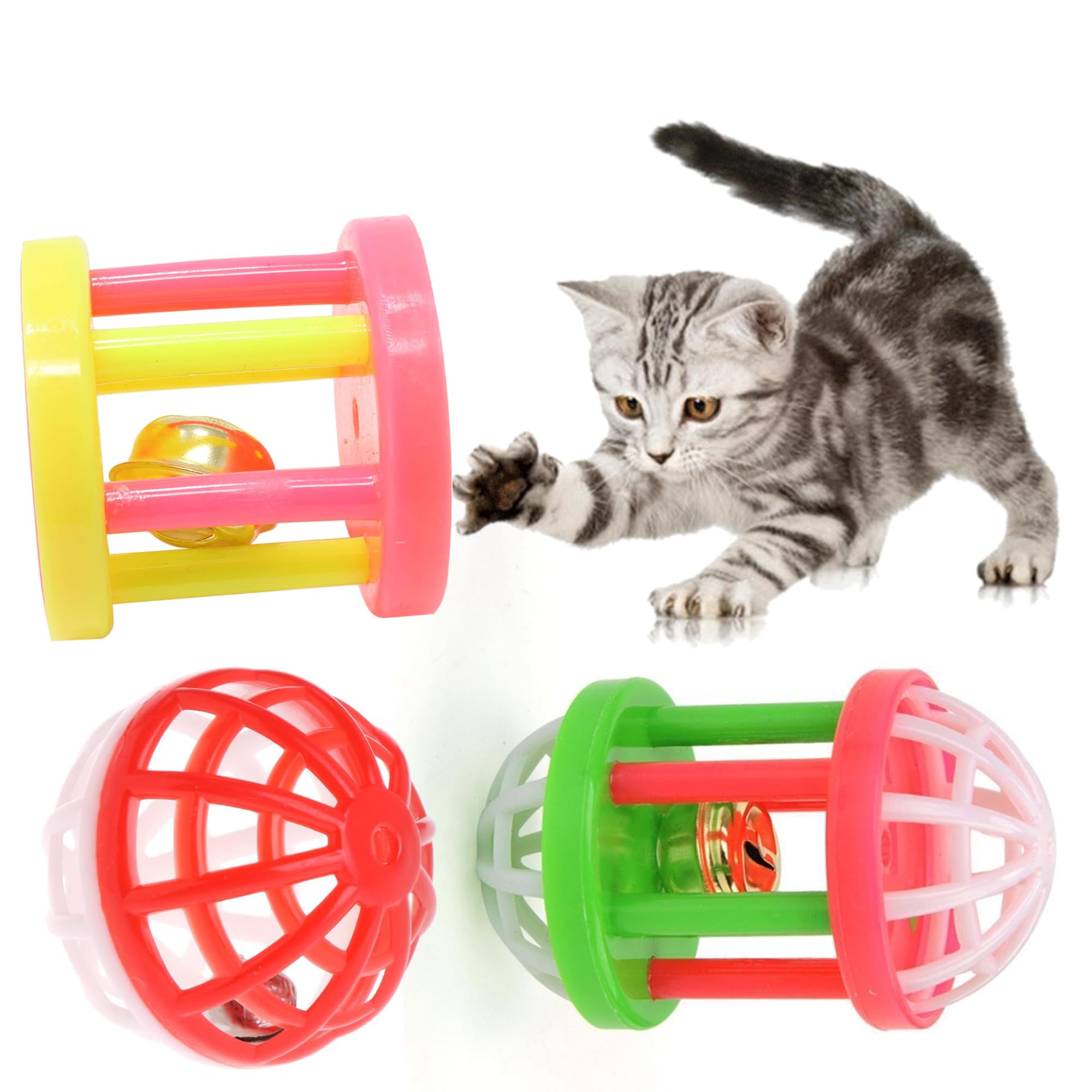 The Dds Store Pet Cat Crazy Ball Interactive Toys Kitten Plastic Bell Ball Funny Playing Toy Cat Toy Balls Cat Play Toy Interact