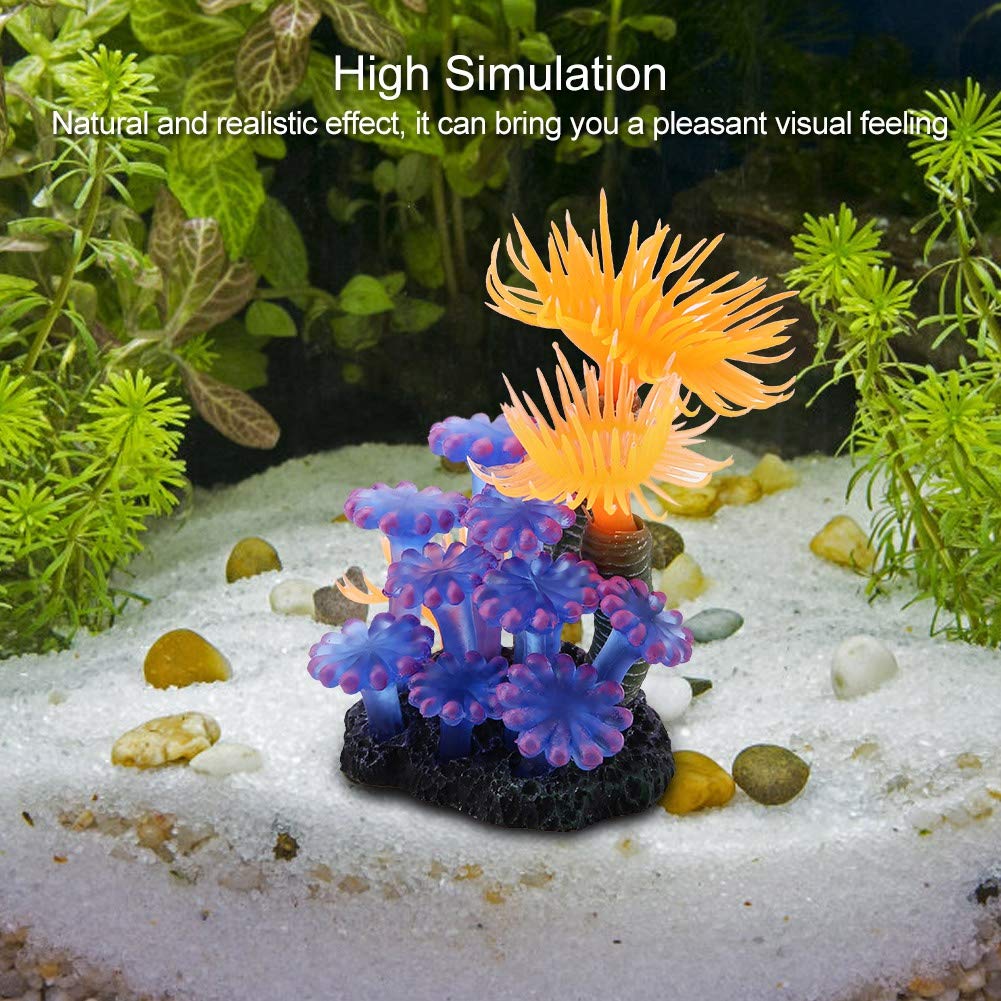 Topincn Artificial Coral, Simulation Plant Luminous Silicone Coral Sea Anemone For Fish Tank Landscape Decoration Aquarium Ornam