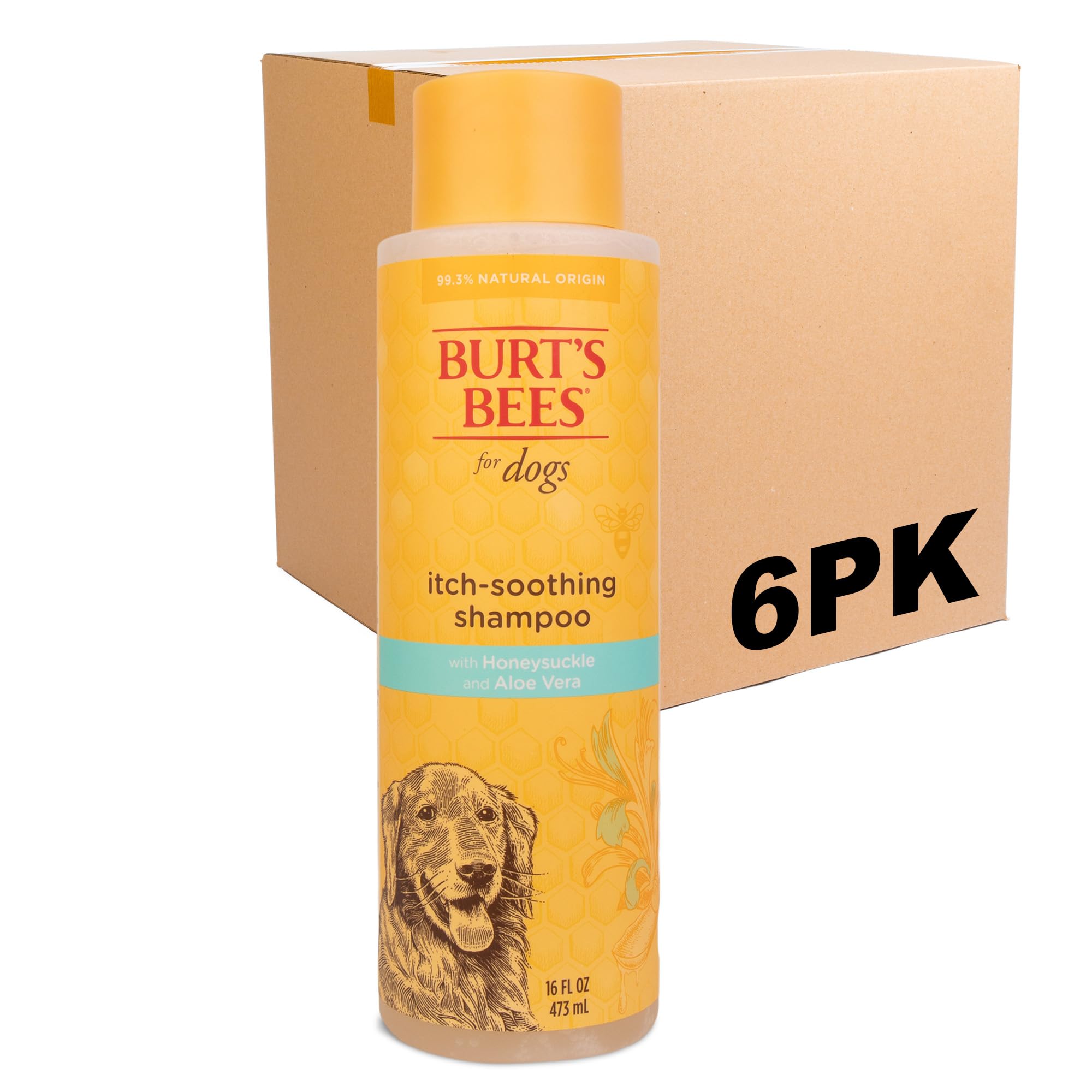 Burt's Bees for Pets Itch Soothing Dog Shampoo with Honeysuckle and Conditioning Honey pH Balanced No Sulfates No Parabens 95 Pe