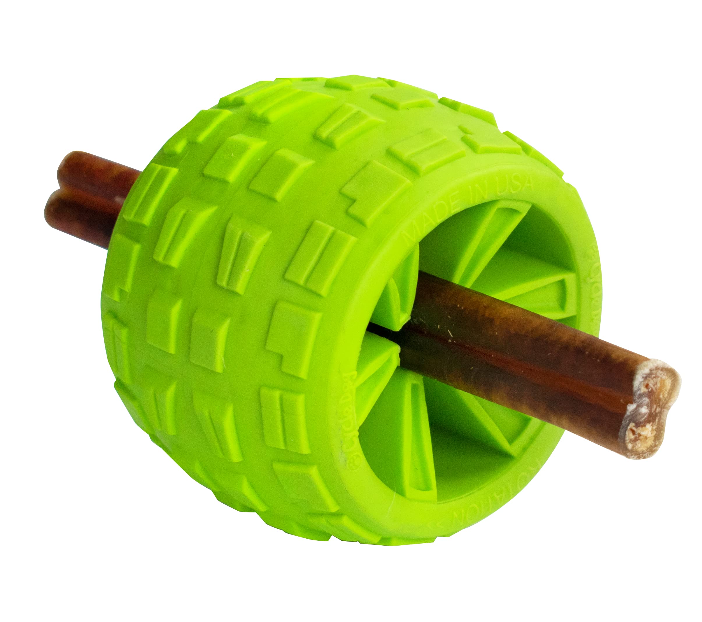 Cycle Dog High Roller Plus Medium Green Erratic Bounce Treat Hiding Ball - Tough & Sustainable Chew Toy/Great For Play And For Aggressive Chewers/Made In Usa