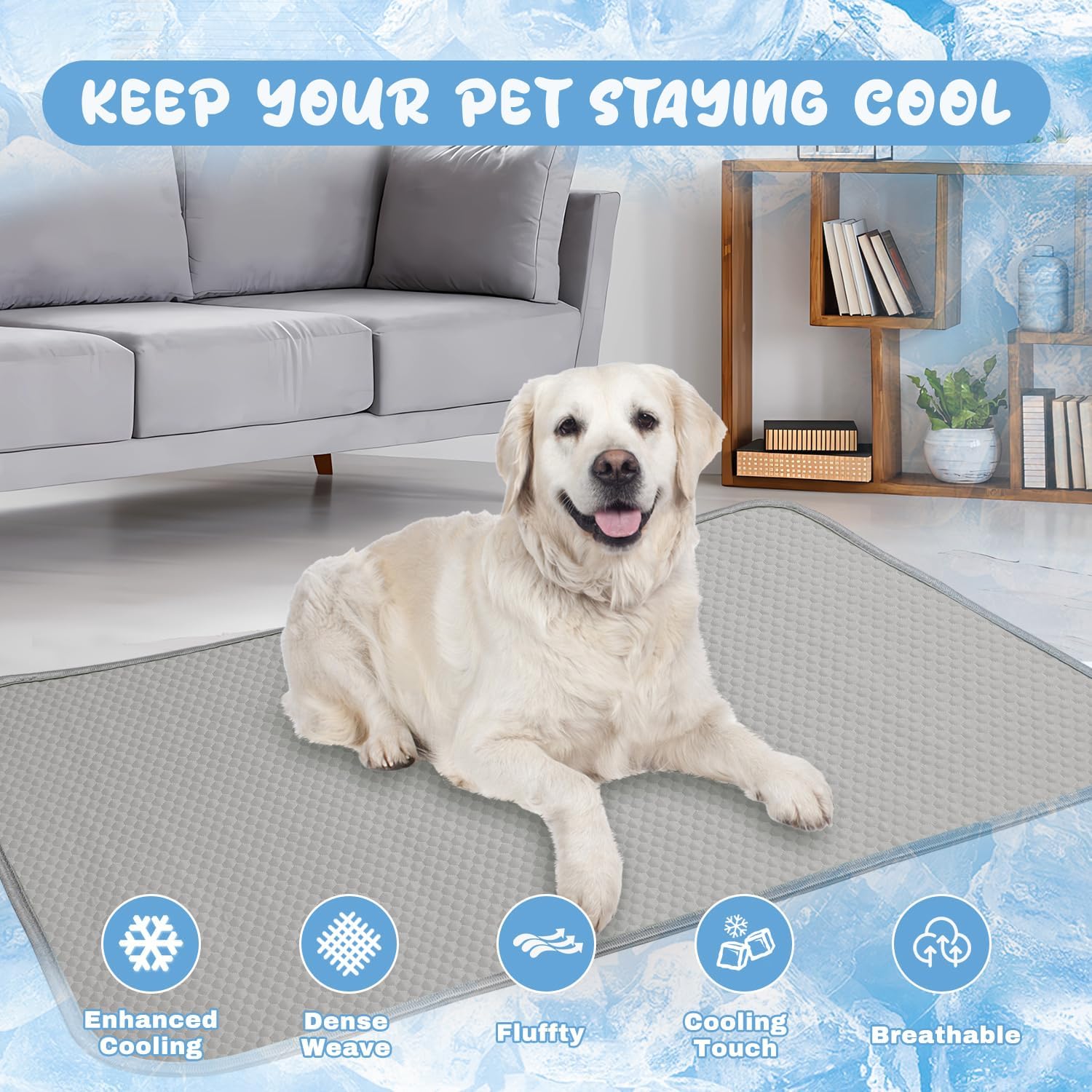 Summer Dog Cooling Mat Washable Ice Silk Self Cool Pad For Small Medium Large Dogs And Cats, Pet Sleeping Pad For Crate, Bed, In