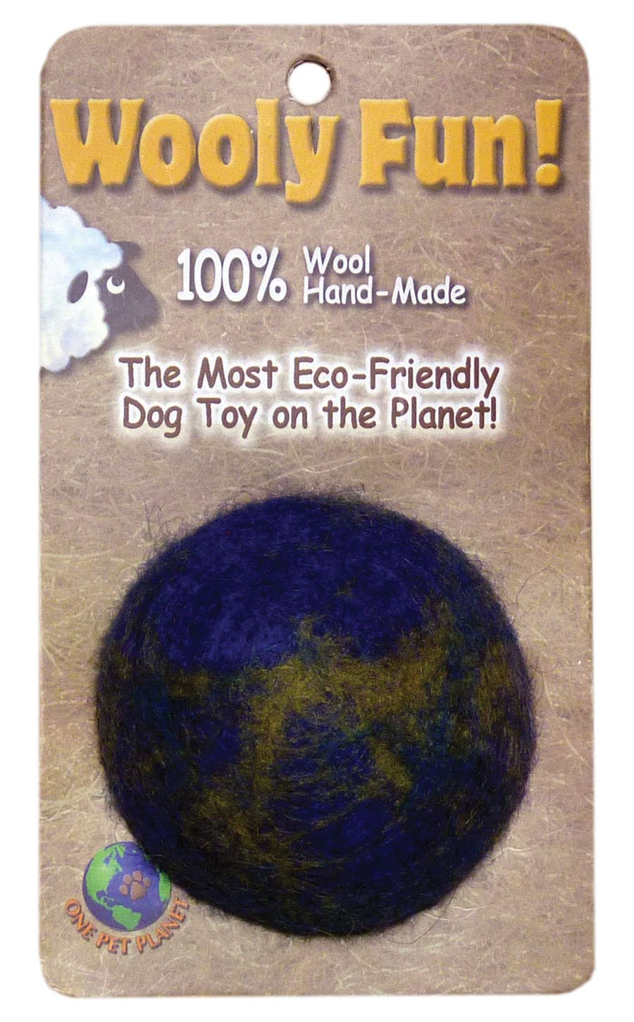 One Pet Planet 86003 2Inch Wooly Fun Ball Dog Toy