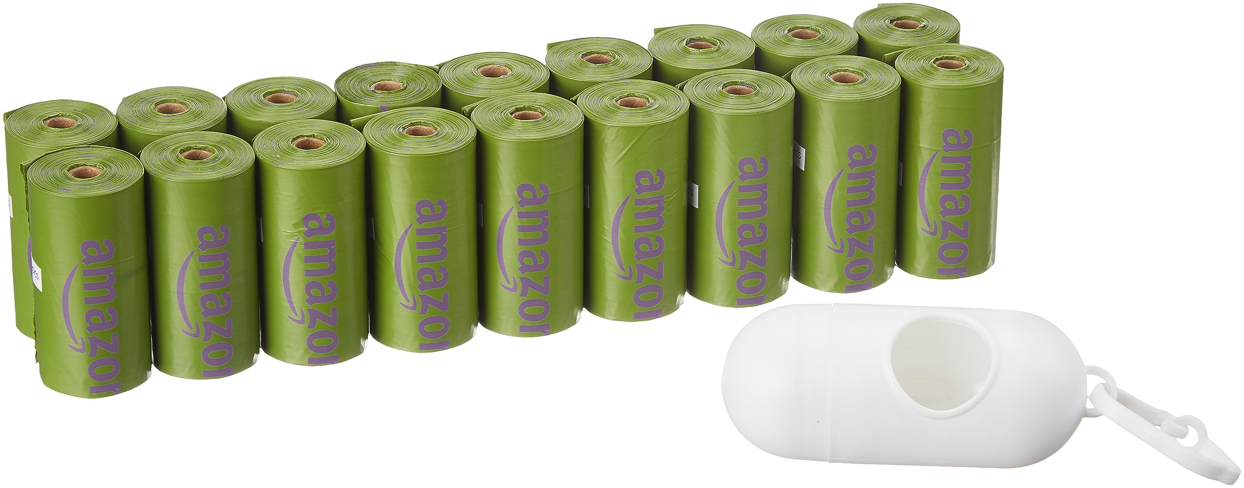 Amazon Basics Dog Poop Bags With Dispenser, 270 Count, Enhanced For Guaranteed Leakproof, Lavender Scented, Includes Leash Clip