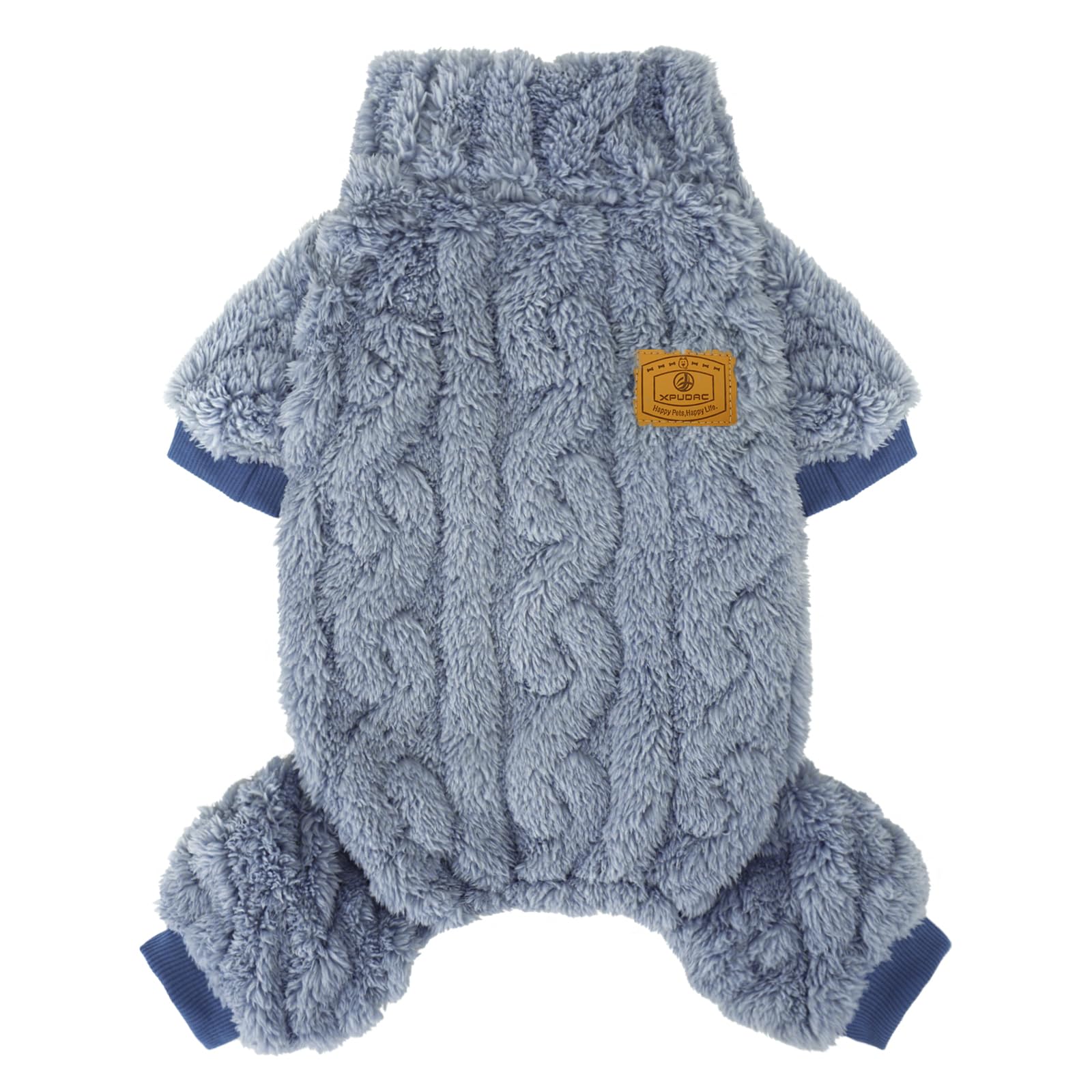 Xpudac Dog Sweater, Winter Clothes For Small Medium Dogs, Fleece Pajamas For Girl Boy, Christmas, Blue-X-Small