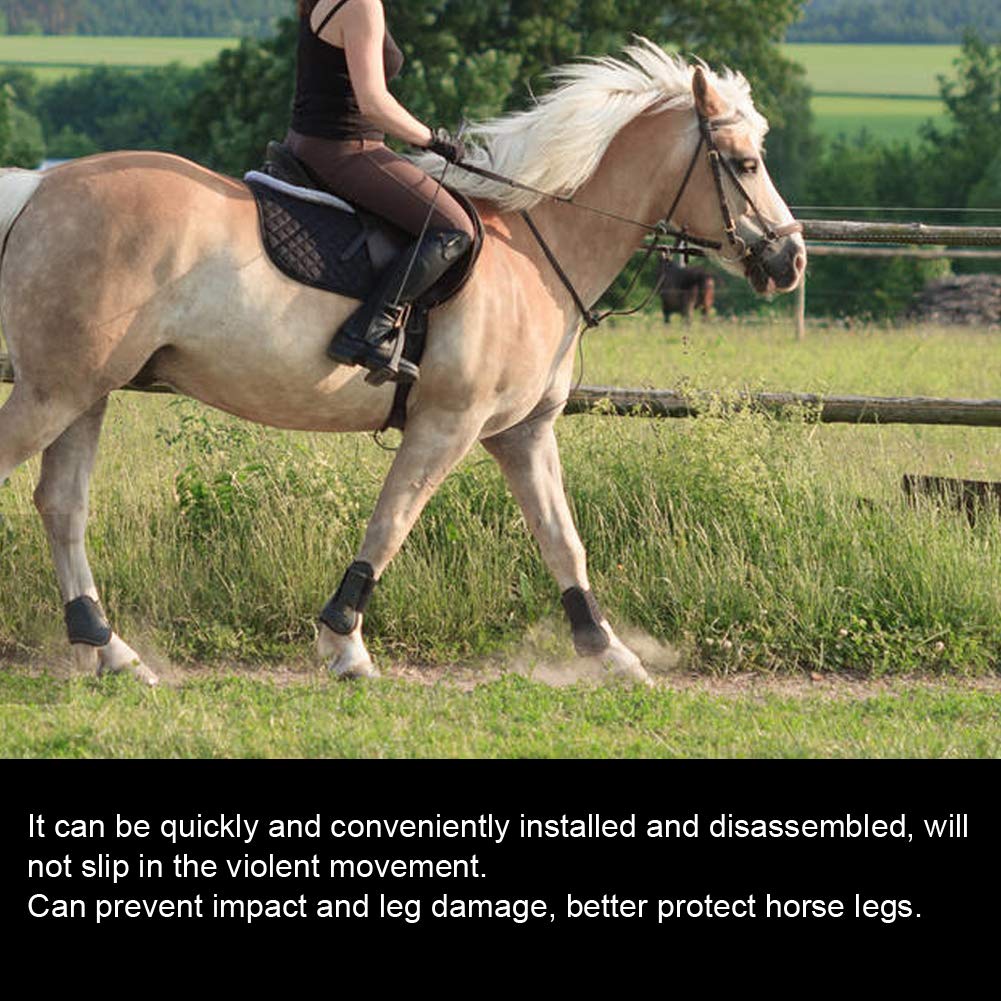 Zerodis Horse Leg Guard, 2 Pair Pu Shell Horse Front Back Leg Guard Boot Wrap Protective Boots Horse Fly Leg Guards Set During J