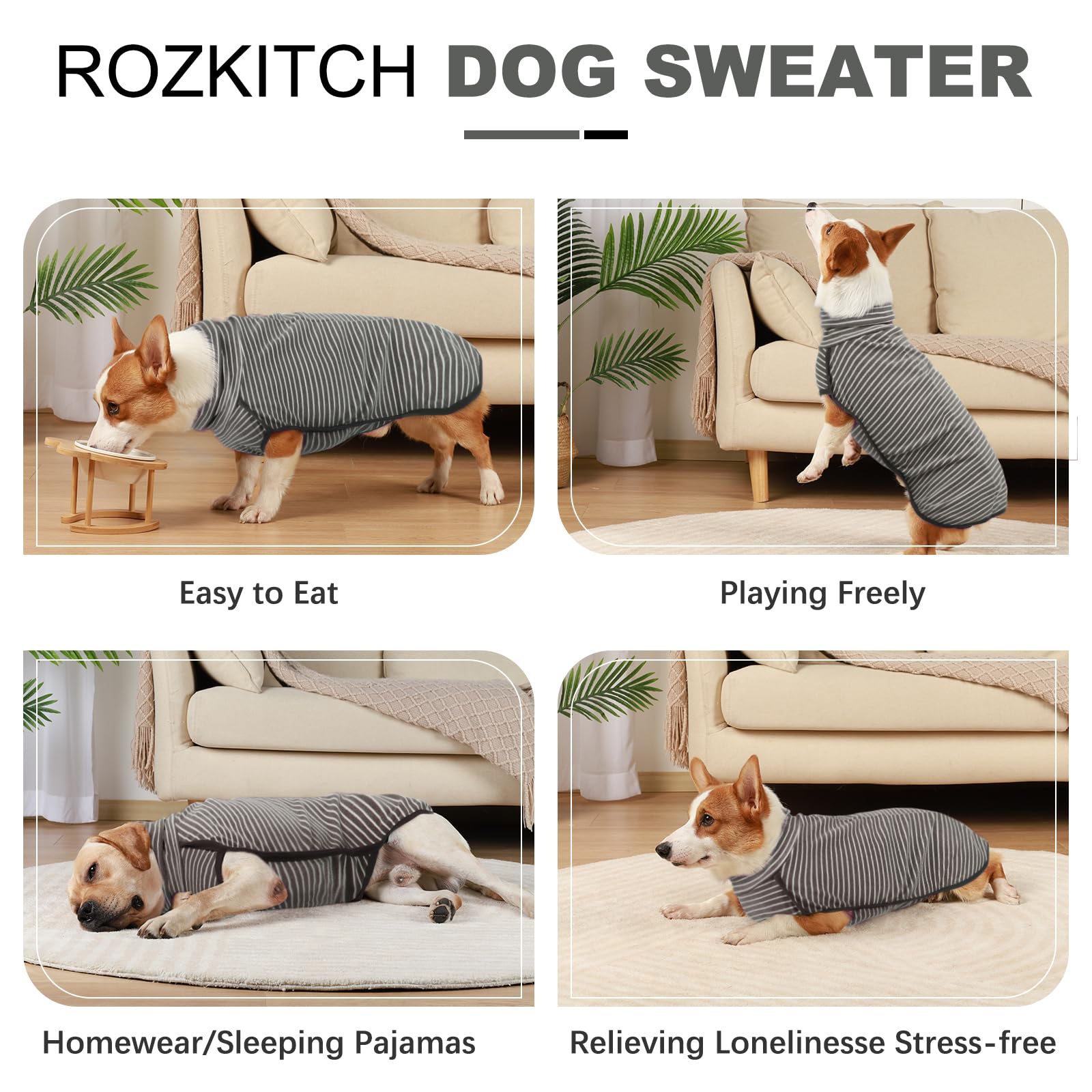 Rozkitch Dog Winter Coat Soft Pullover Pajamas, Pet Windproof Warm Cold Weather Jacket Vest Cozy Jumpsuit Apparel Outfit Clothes