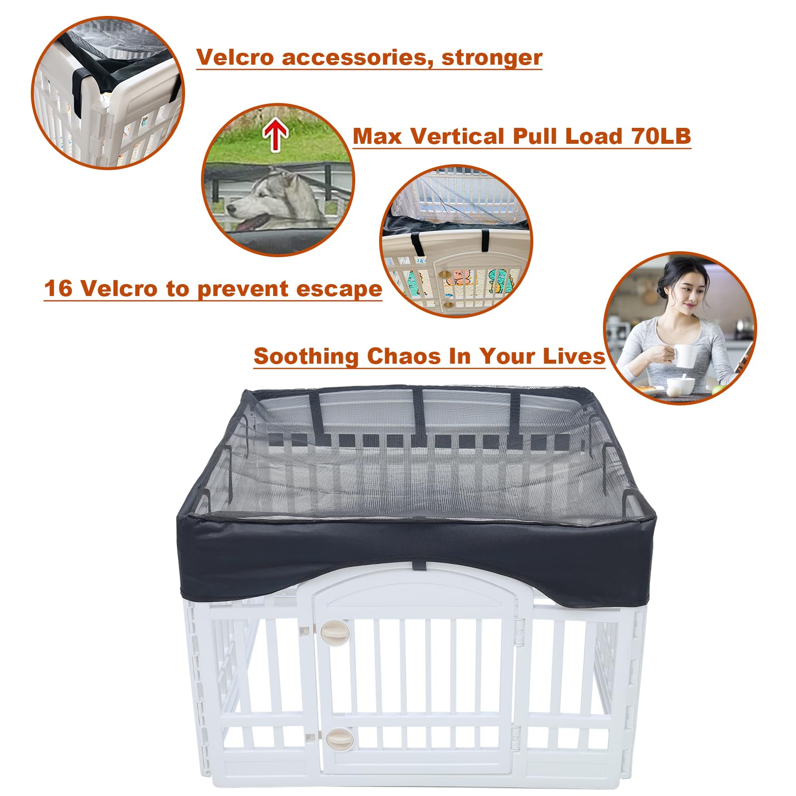 New Upgrade Dog Playpen Mat Crate Mat Puppy Pads,Leak-Proof Dog Crate Pad,Anti-Slip Bottom[Playpen Not Included !!!] Reusable Wh