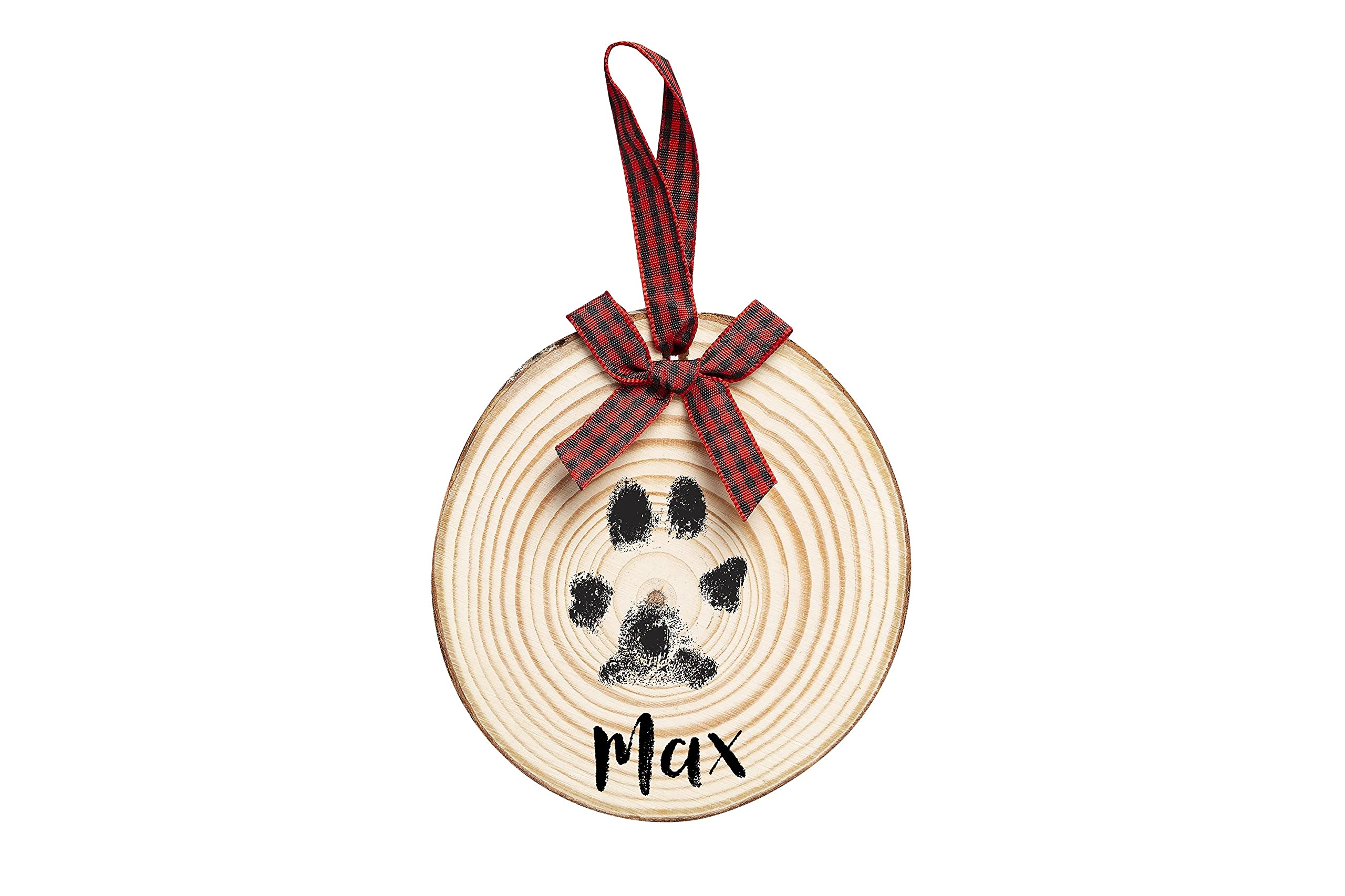 Pearhead Rustic Wood Paw Print Christmas Tree Ornament, Dog Or Cat Pawprint Making Kit Included, Diy Personalized Pet Keepsake O