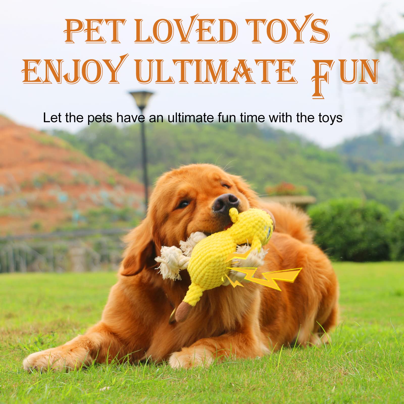 Baalsyeatkl Durable Squeaky Plush Stuffed Dog Toy Dogs - Cattle
