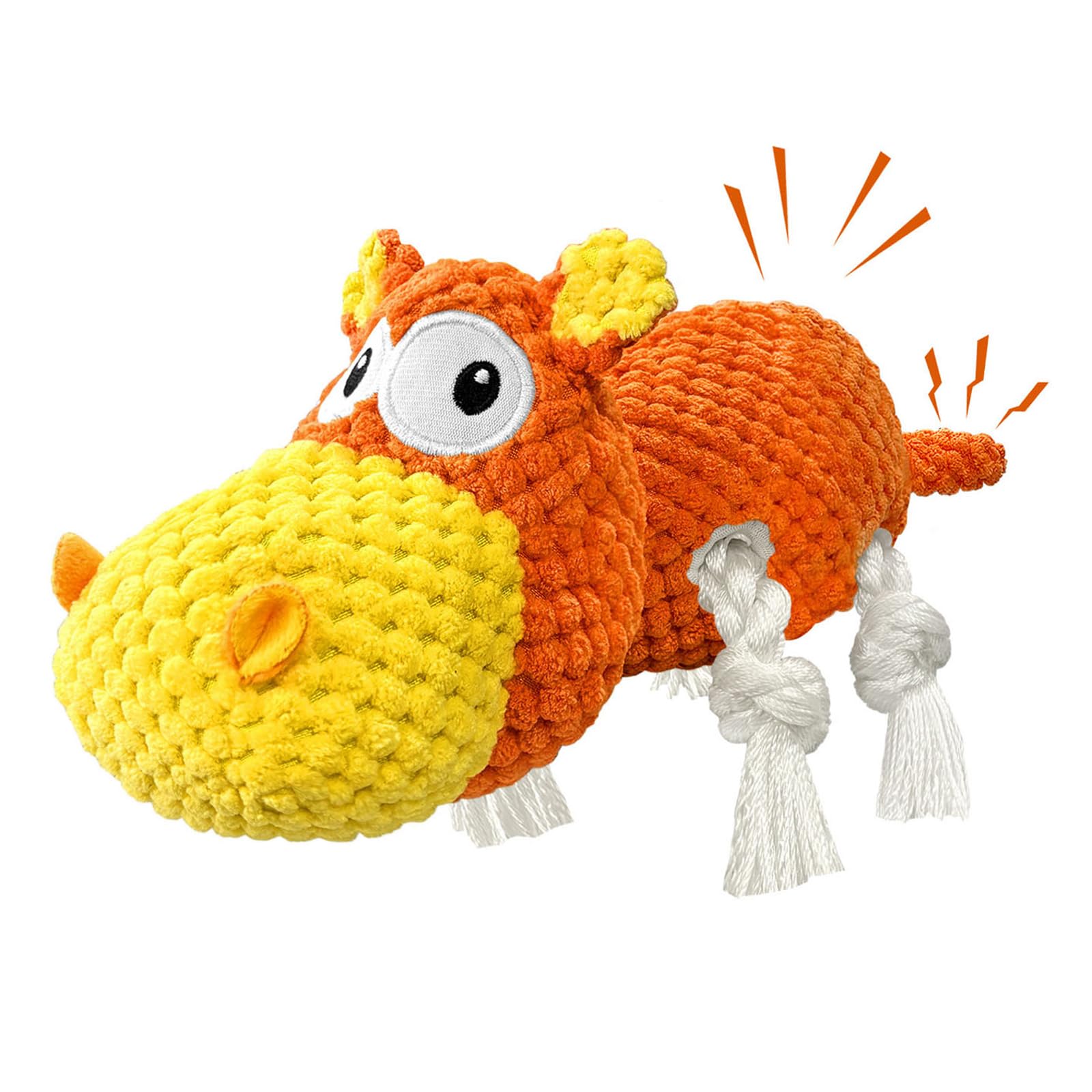 Tooptate Squeaky Dog Toys - Cute Soft Plush Dog Toys For Large, Medium, Small Dogs And Puppies To Keep Them Busy (Orange, Medium