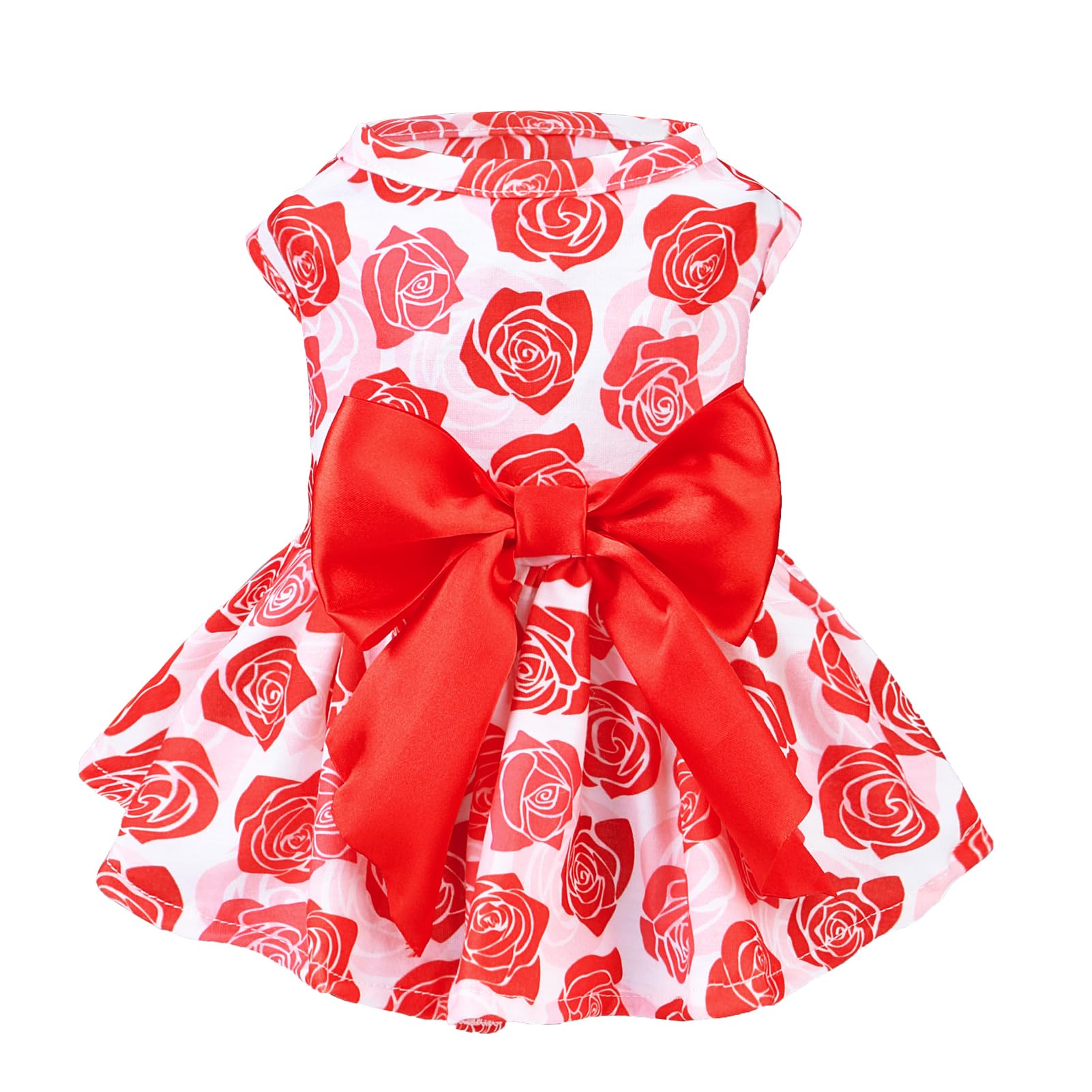 Pupteck Dog Wedding Dress Outfit Puppy Cute Small Dogs Clothes,Rose,M