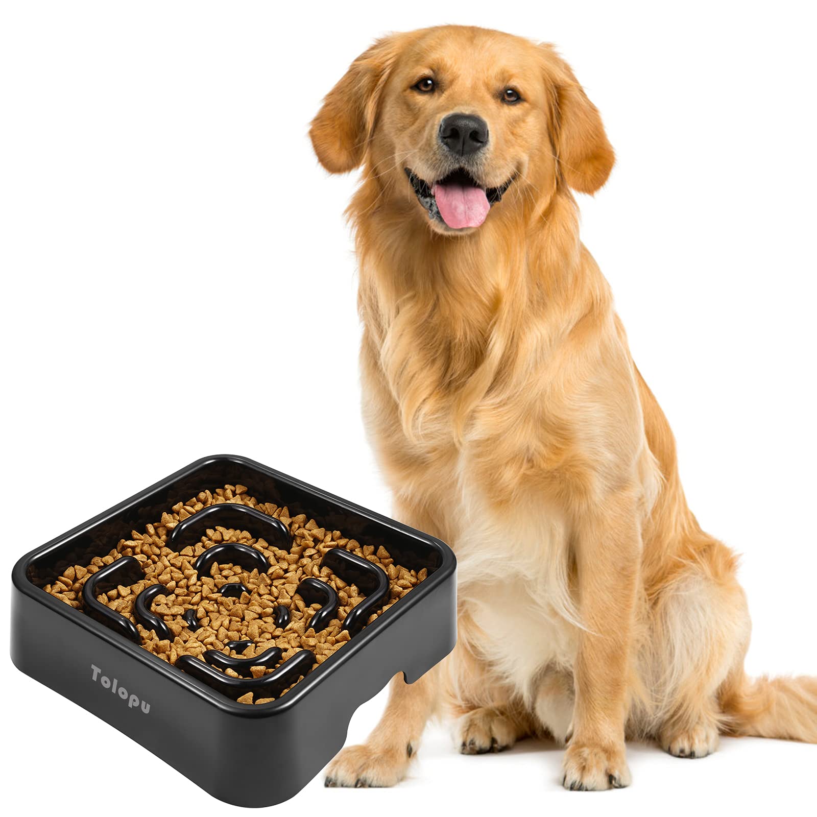 Tolopu Extra-Large Durable ABS Large Slow Feeder Dog Bowls(10 Cups Capacity) Stop Bloat Bowl Anti-Choking &Anti-Gulping & Fun Fe