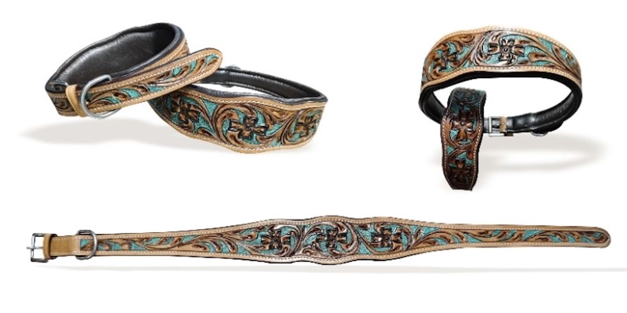 Majestic Ally Leather Dog Collar With Adjustable, Padded Fit For Walking, Hiking, And Running, Designer Western Wear For Puppies
