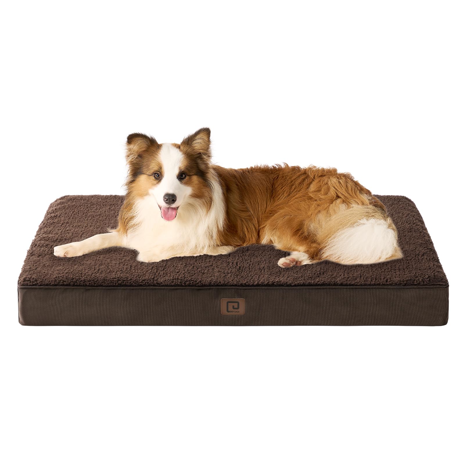 Eheyciga Orthopedic Xl Dog Beds For Extra Large Dogs With Removable Washable Cover For Crate, Brown, 41X27