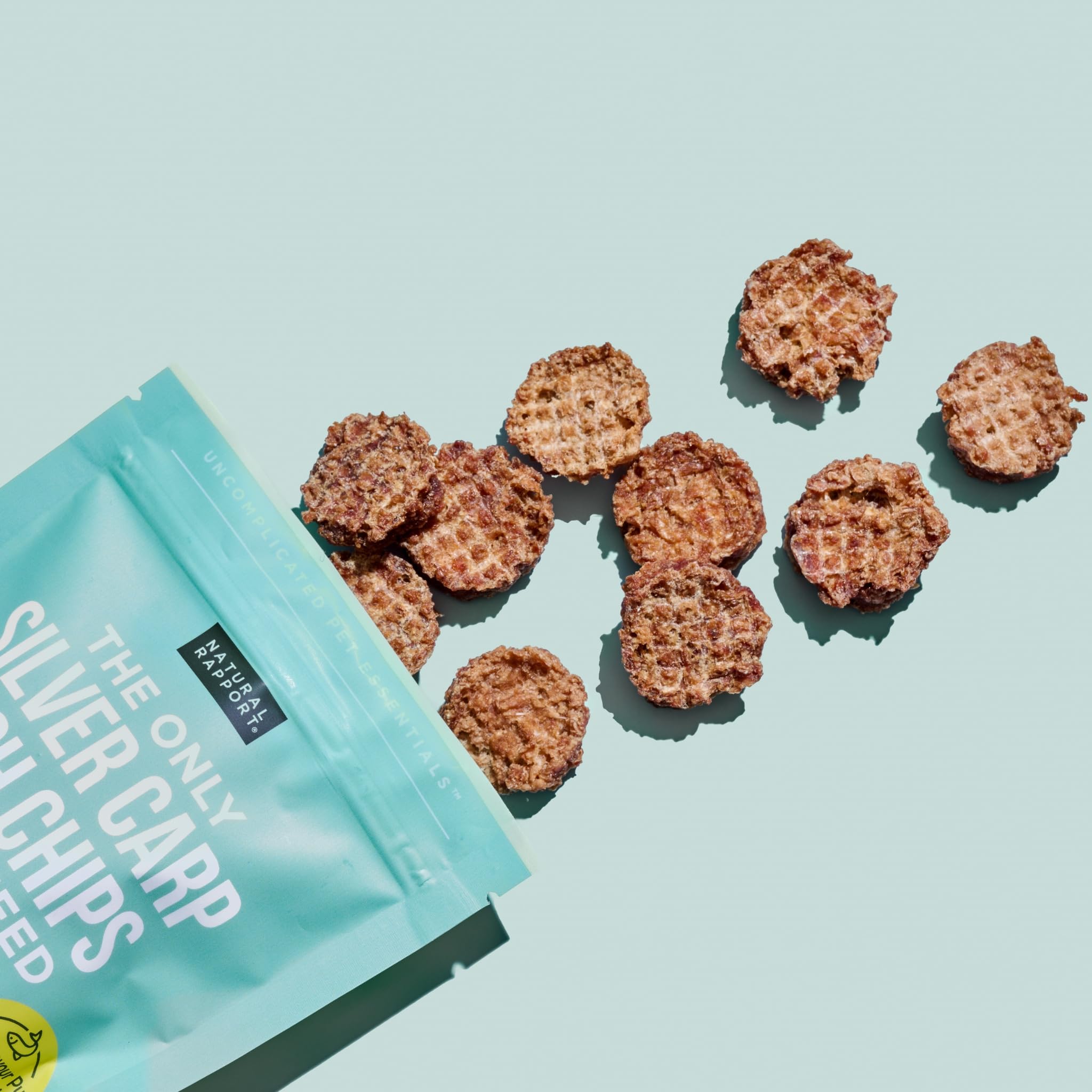 Natural Rapport Dehydrated Fish Dog Treats - The Only Silver Carp Fish Chips Dogs Need - All Natural Dog Treats for Small and La