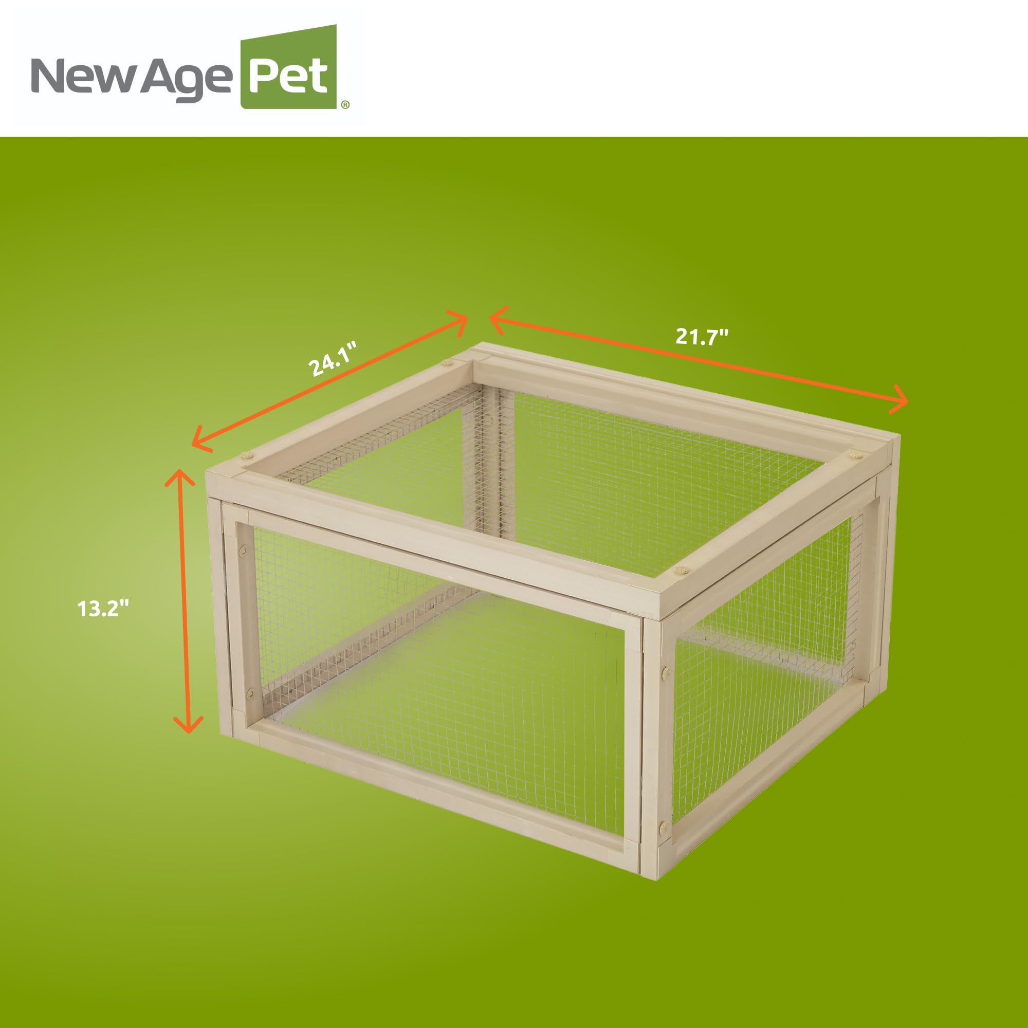 New Age Pet ECOFLEX Sonoran Tortoise House Pen - Durable, Non-Toxic Wood Plastic Composite Outdoor Habitat with NeveRust Stainle
