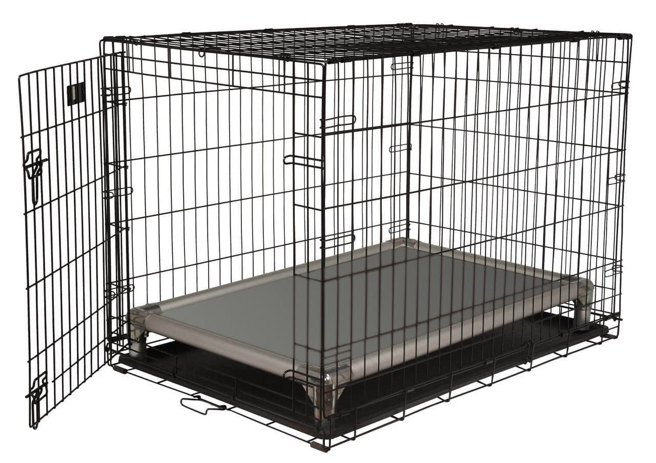 Kuranda Chewproof Crate Bed - Silver Aluminum - 44'' x 27'' - Vinyl - Smoke