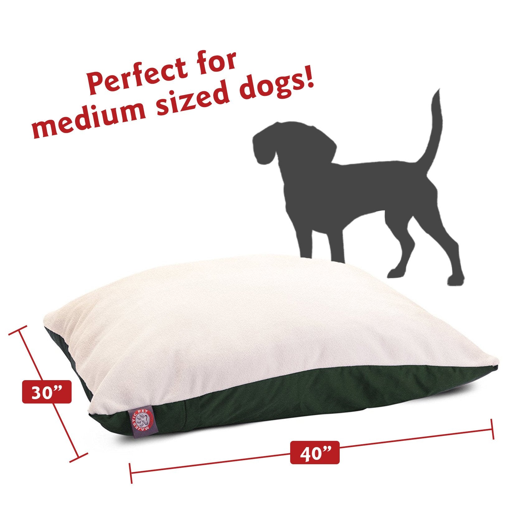 Majestic Pet Rectangle Medium Dog Bed Washable - Removable Slipcover Pet Bed - Dog Crate Bed Super Value Pillow Dog Bed - Dog Ke