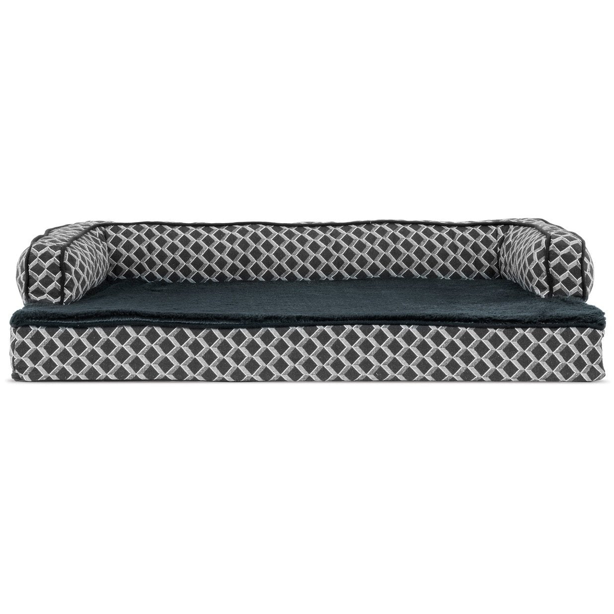 Furhaven Memory Foam Dog Bed for Large Dogs w/ Removable Bolsters & Washable Cover, For Dogs Up to 95 lbs - Plush & Woven Decor