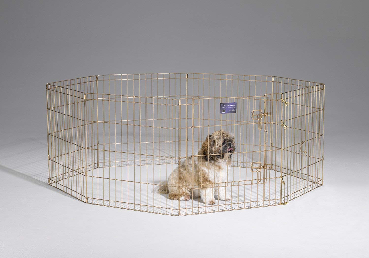 Midwest Homes For Pets Dog Exercise Pen & Playpen, 24'W X 24'H, No Door, Gold Zinc