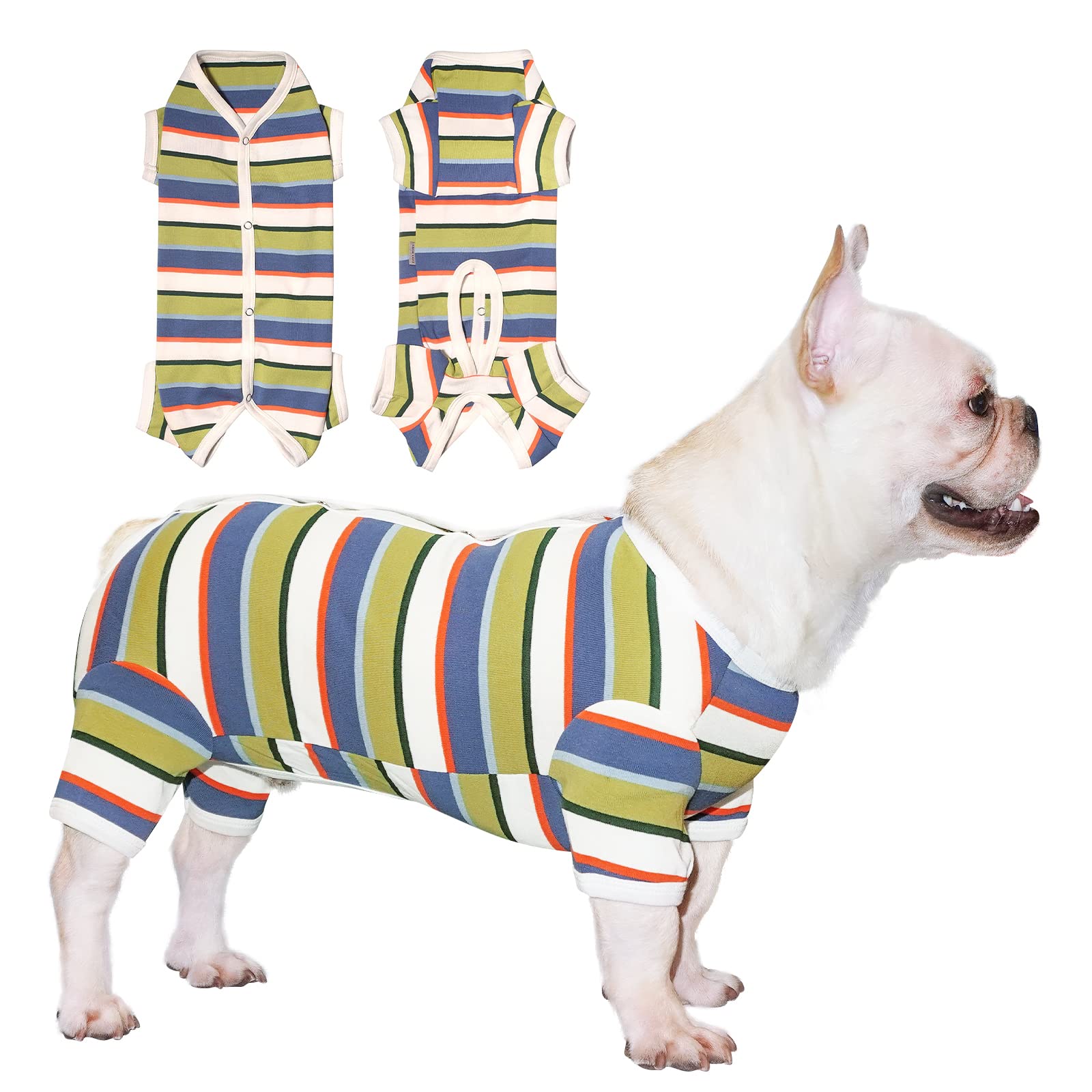 Tony Hoby Pajamas, Jumpsuit, Colorful Shirt, Surgery Recovery Suit For Small Medium Dog (Blue&White, Boy, M)