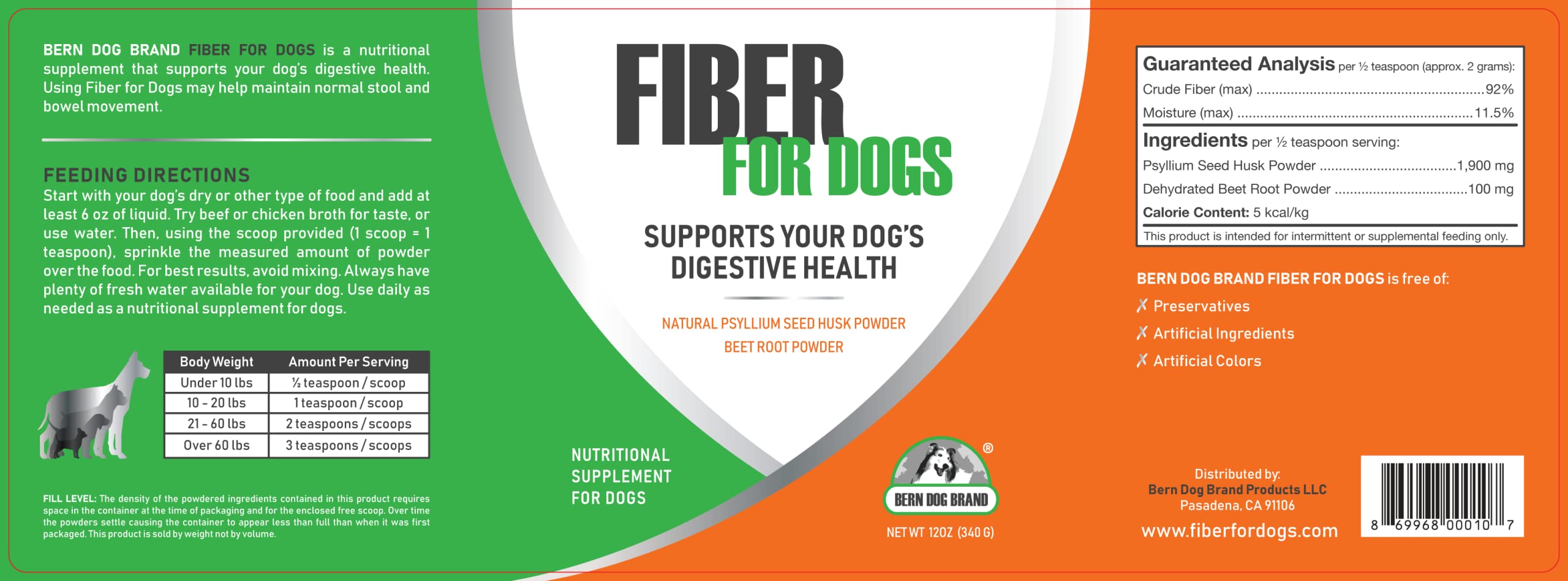 Fiber for Dogs Psyllium Seed Husk Powder & Dehydrated Beet Root Powder Aids a Number of Intestinal Disorders in Dogs Including D
