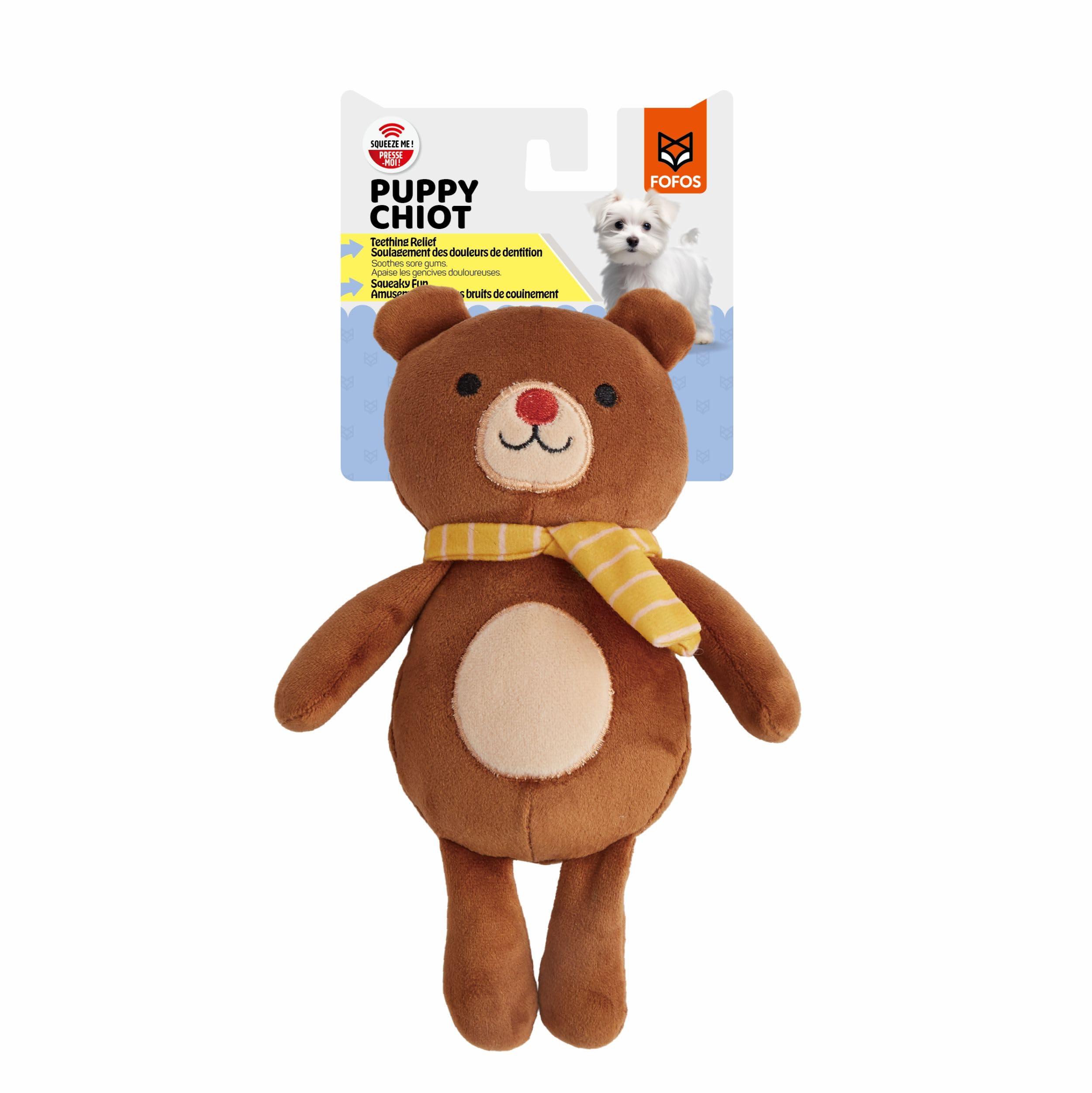 Barkbutler X Fofos Fluffy Puppy Dog Toy Bear  Super Soft Plush & Squeaky Toys For Dogs, Dog Toys For Puppy (010Kgs)  Brown