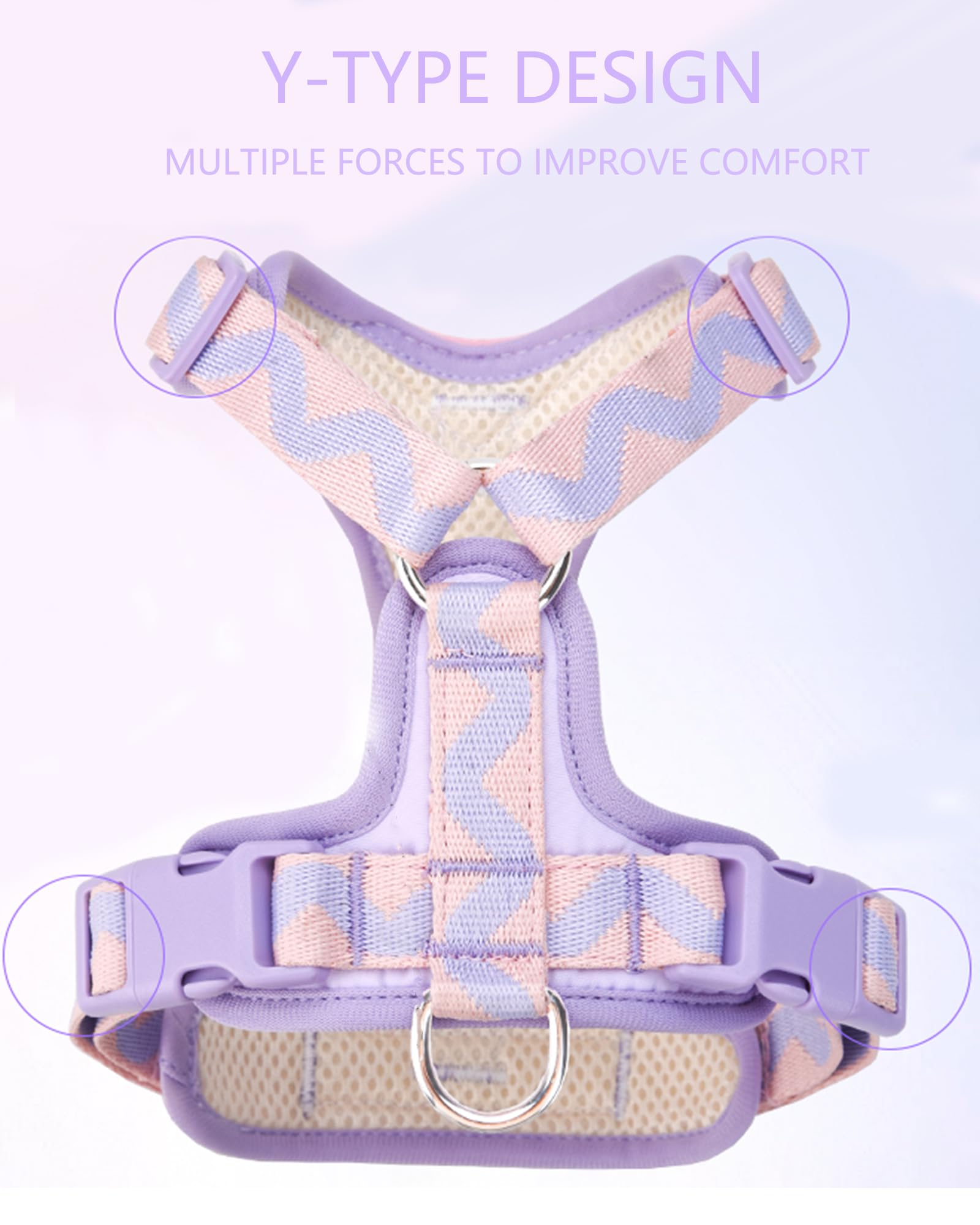 Purple Xs Dog Harness For Small Dogs, No Pull Dog Harness With 2 Leash Clips, Puppy Harness, Dog Vest Harness(Purple, Xs)