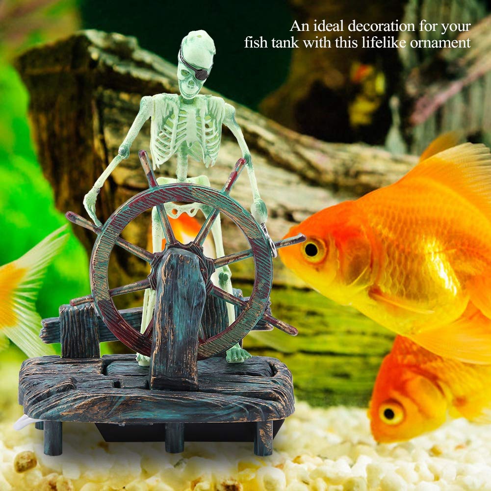 Semme Pirate Fish Tank Decoration - Skeleton Chest Action Figure, Plastic Aquarium Ornament, Model Semmes5oxc210mi