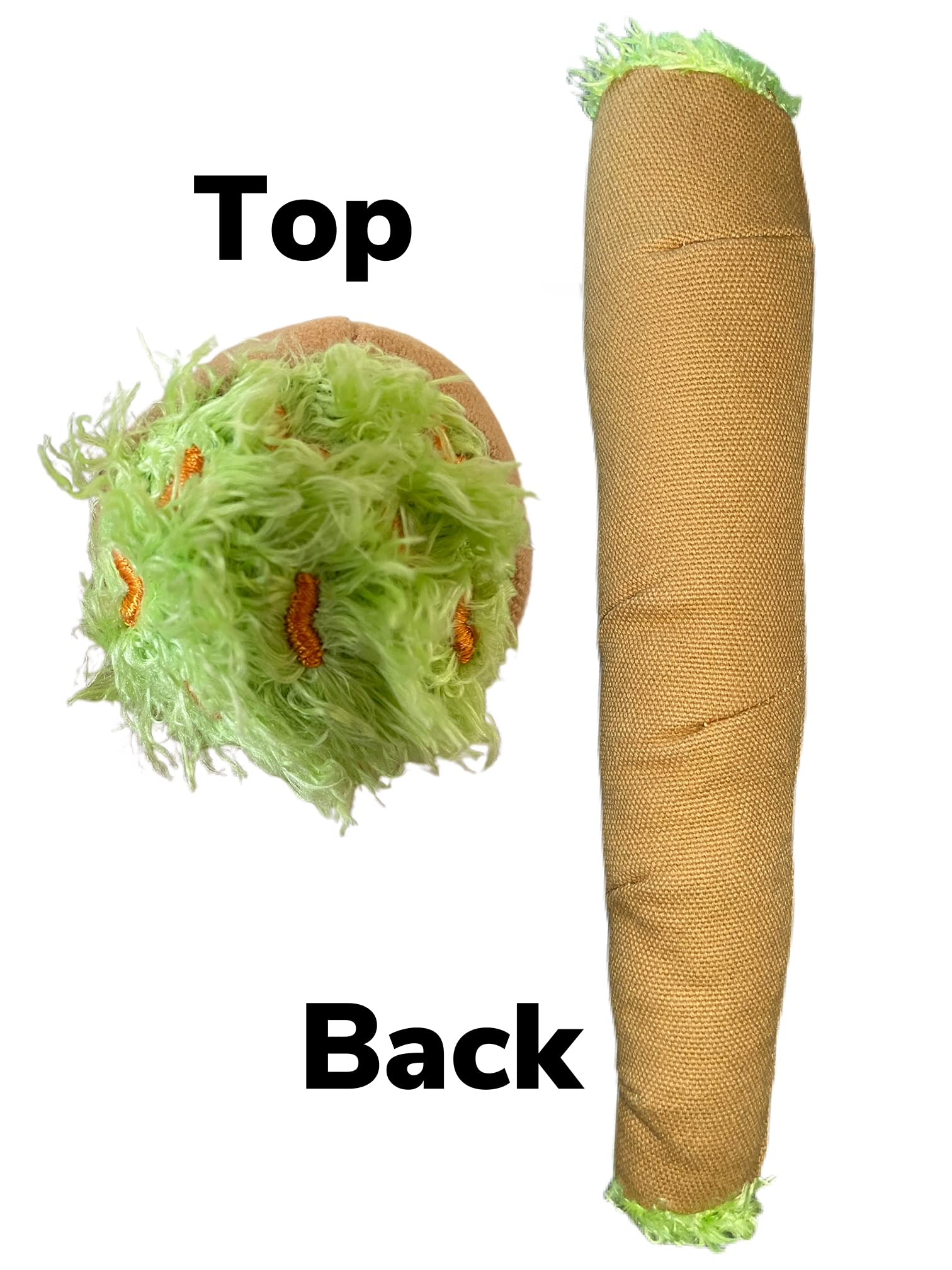 My Name Is B, Cute Stuffed Parody Blunt Dog Toy, Funny Squeaky Weed Toy, Cool Plush Novelty 420 Gift For Pets & Their Owners, Sized For Puppies & Small, Medium & Large Breeds, For Fetch & A Photo Prop