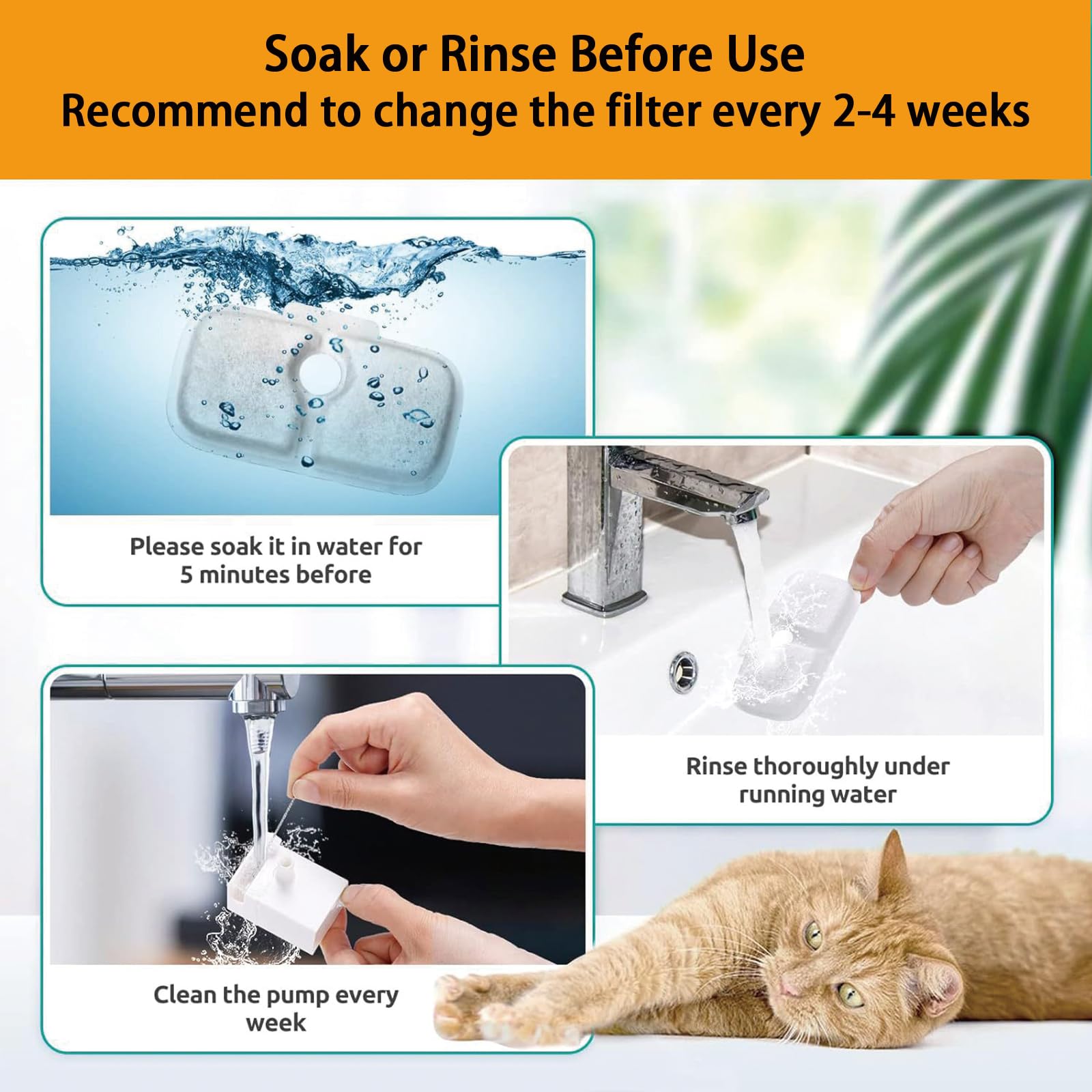 Haodlay Cat Water Fountain Filter Replacement, 20 Packs, Carbon Fiber, Compatible with PETLIBRO PLWF005/PLWF115/PLWF105, White