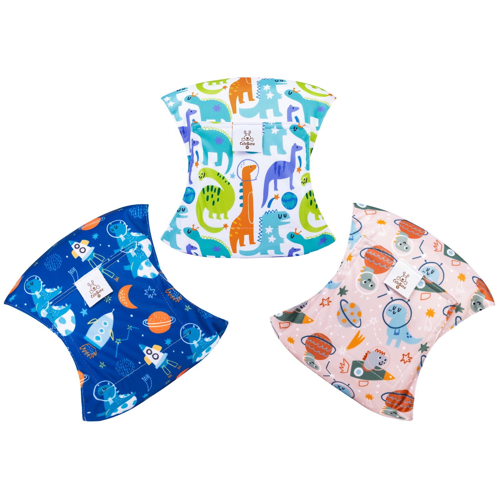 Cutebone Dog Diapers Male Washable Belly Band For Male Dogs Wraps 3Pcs A Pack Dm42L