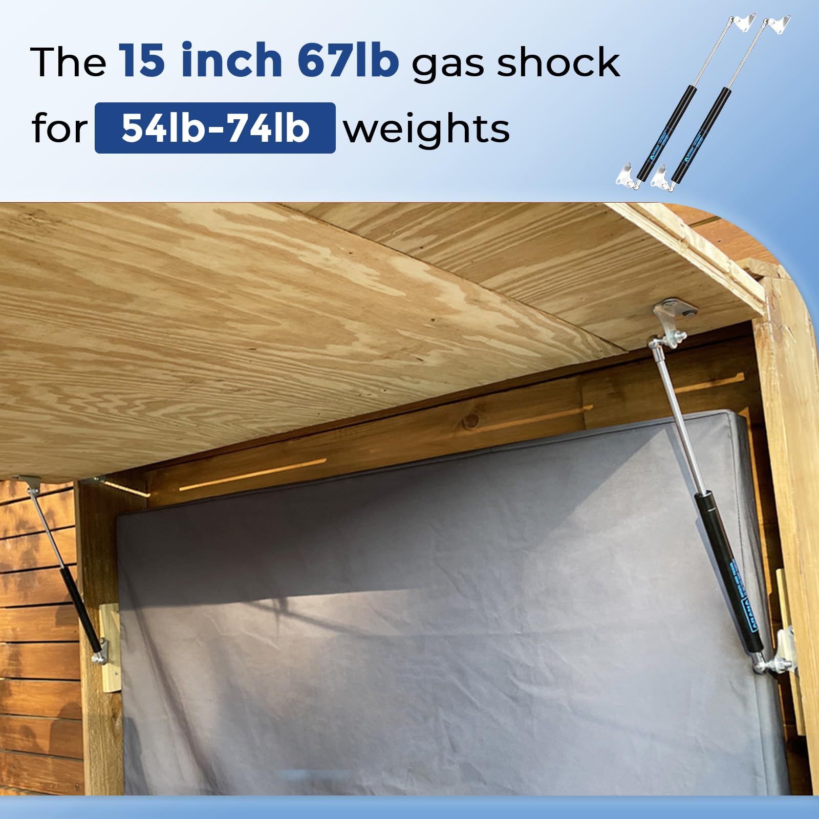 Arana 15 Inch Lift Support Struts Gas Spring Shocks 300 N67 Lb Per Prop For Rv Bed Floor Hatch Trap Door Tv Cabinet Heavy Duty B