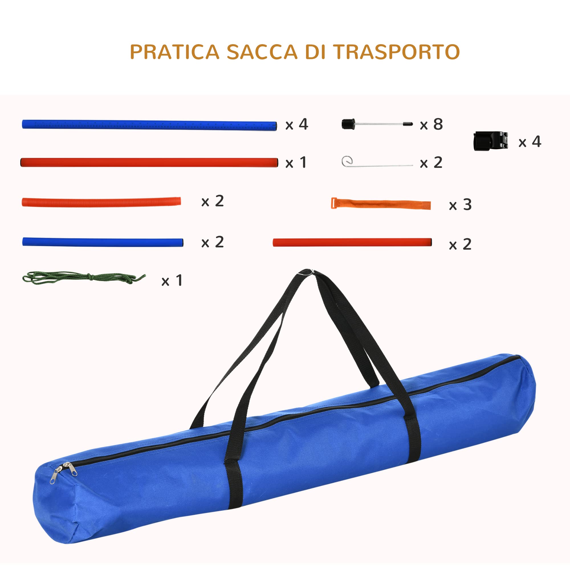 Pawhut Agility Dog Training Set, Skipping Obstacles And Slalom, Carry Bag