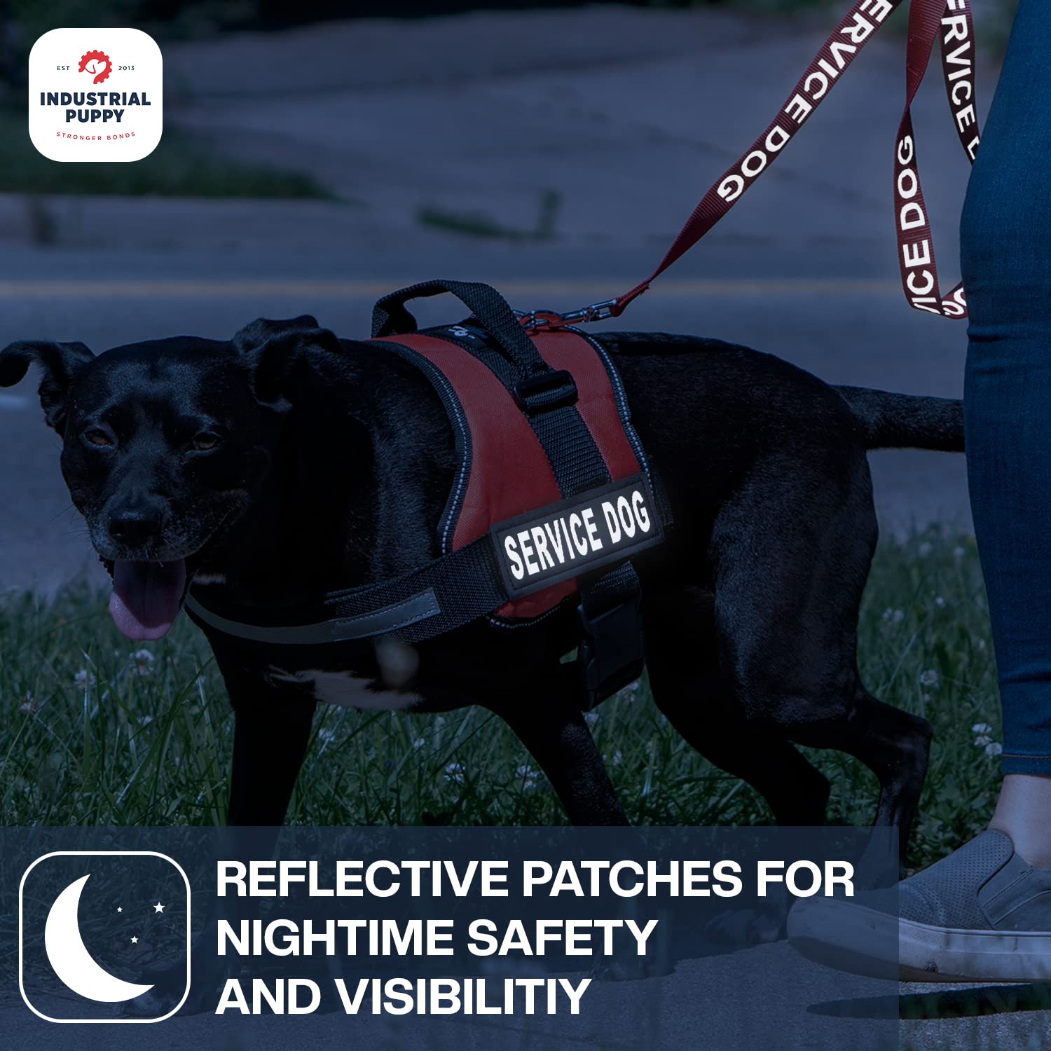 Industrial Puppy Service Dog Patch With Hook Back And Reflective Lettering  Set Of Two Service Dog Tag For Service Dog Vest Serv
