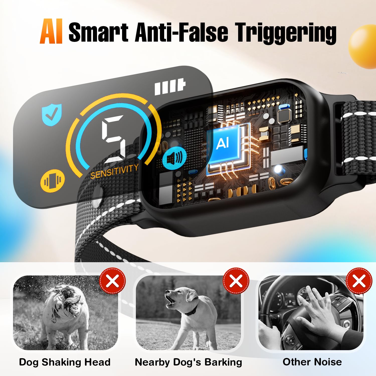 2 Pack Bark Collar For Small Dogs 5-15Lbs, Medium, Puppy, Mini Dog, Rechargeable Smart Training Collar, Anti Barking Device With