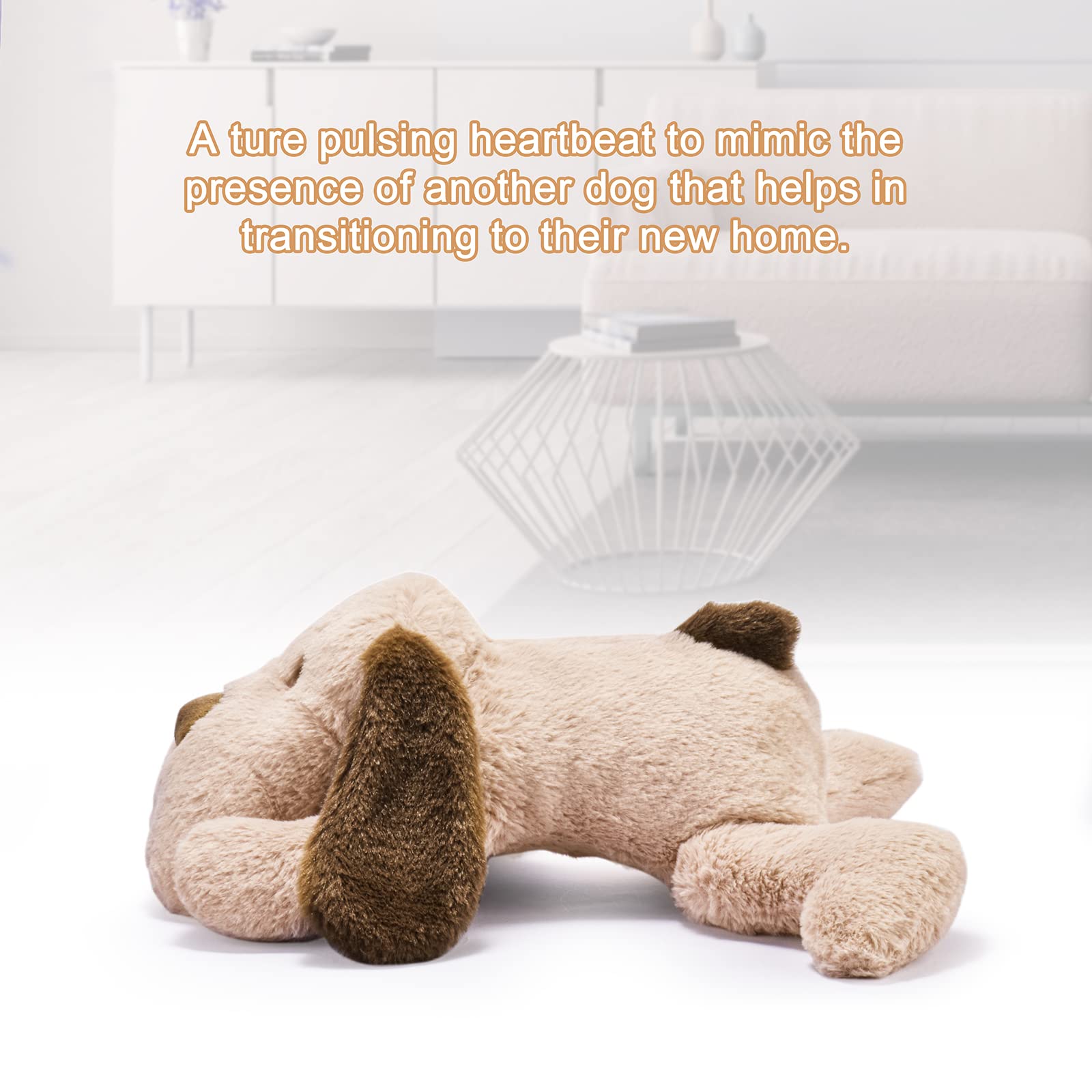 Moropaky Puppy Heartbeat Toy For Anxiety Relief Dog Behavioral Aid Toy For Puppies Sleep Aid Separation Anxiety Soother Cuddle, Brown