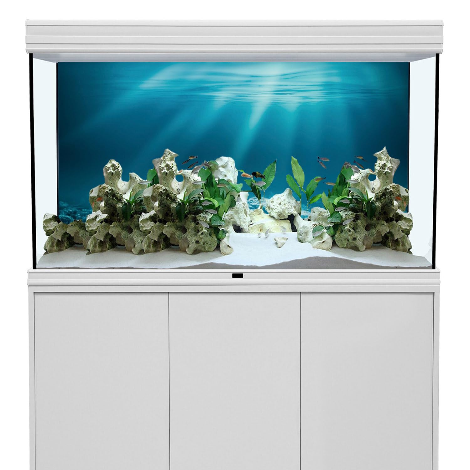 Awert 30X18 Inches Undersea Theme Aquarium Background Sunshine Underwater World Fish Tank Background Durable Polyester Backgroun