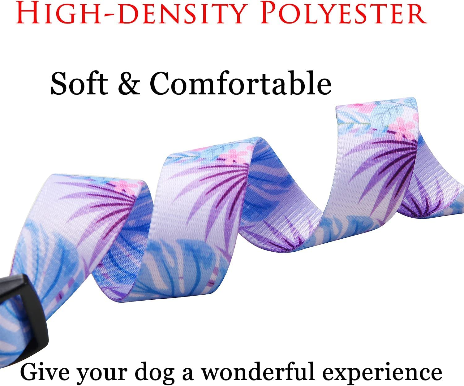 Mihqy Dog Collar And Leash Set With Bohemia Floral Tribal Geometric Patterns - Soft Ethnic Style Collar Adjustable For Small Medium Large Dogs(Purple Flower Flower Set,M)