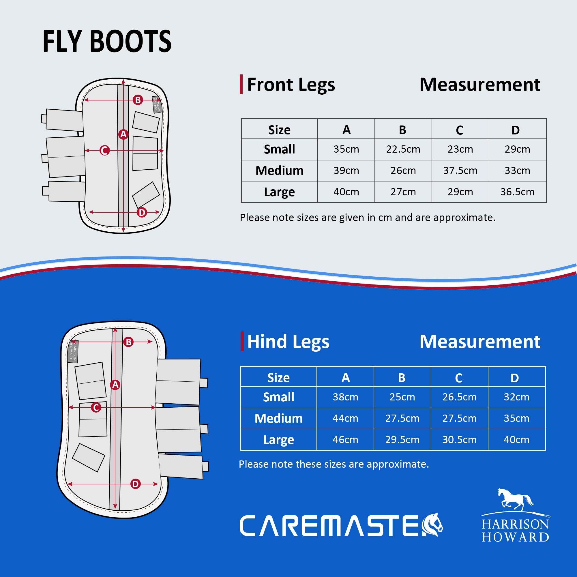 Harrison Howard Horse Fly Boots Leg Guards Fly Boots Protection Set of 4 Aquamarine Medium Cob