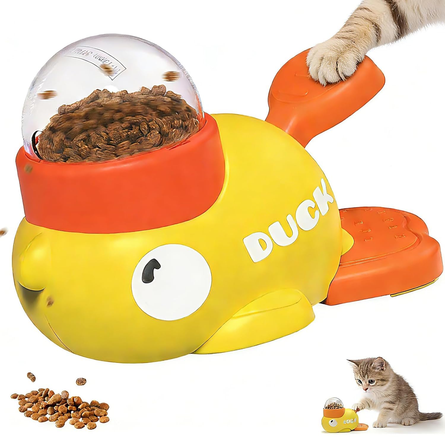 Dog Interactive Treat Dispenser Toy, 2In1 Duck Shaped Slow Feeder, Dog Food Treat Feeding Dispenser, Mentally Stimulating Toys
