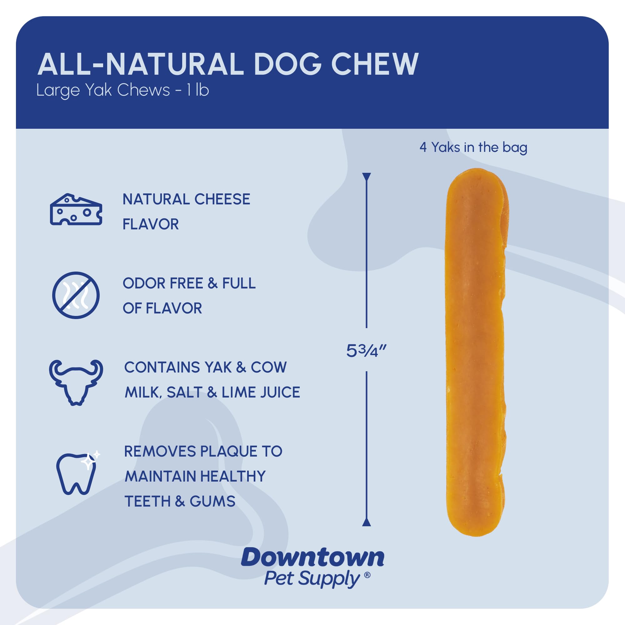 Downtown Pet Supply Yak Cheese Himalayan Dog Chews - Large Yak Chews Rich in Nutrients for Medium to Large Dogs - Long Lasting,