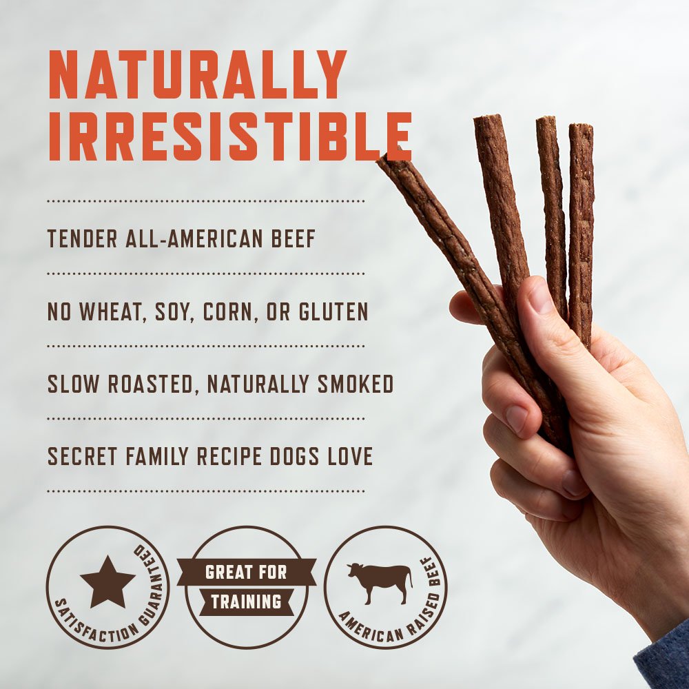Rocco & Roxie Jerky Dog Treats - Slow Roasted Beef Sticks for All Breed Sizes - 170g Bag