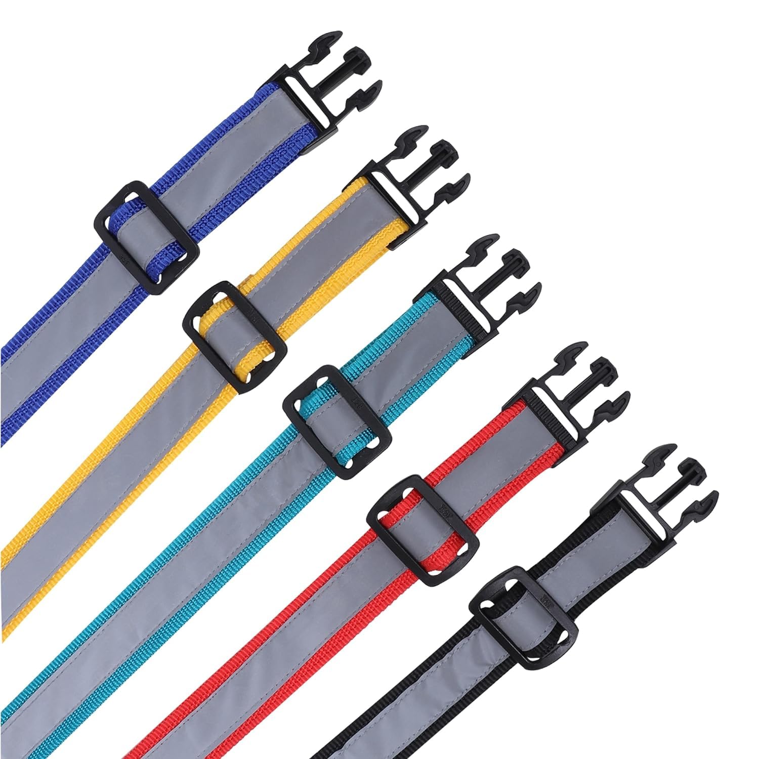 Forever99 Pet Shop Reflective Dog Collar  Feautures With Adjustable & Durable | Nylon Dog Belt Reflective Strip For Dogs (Multi