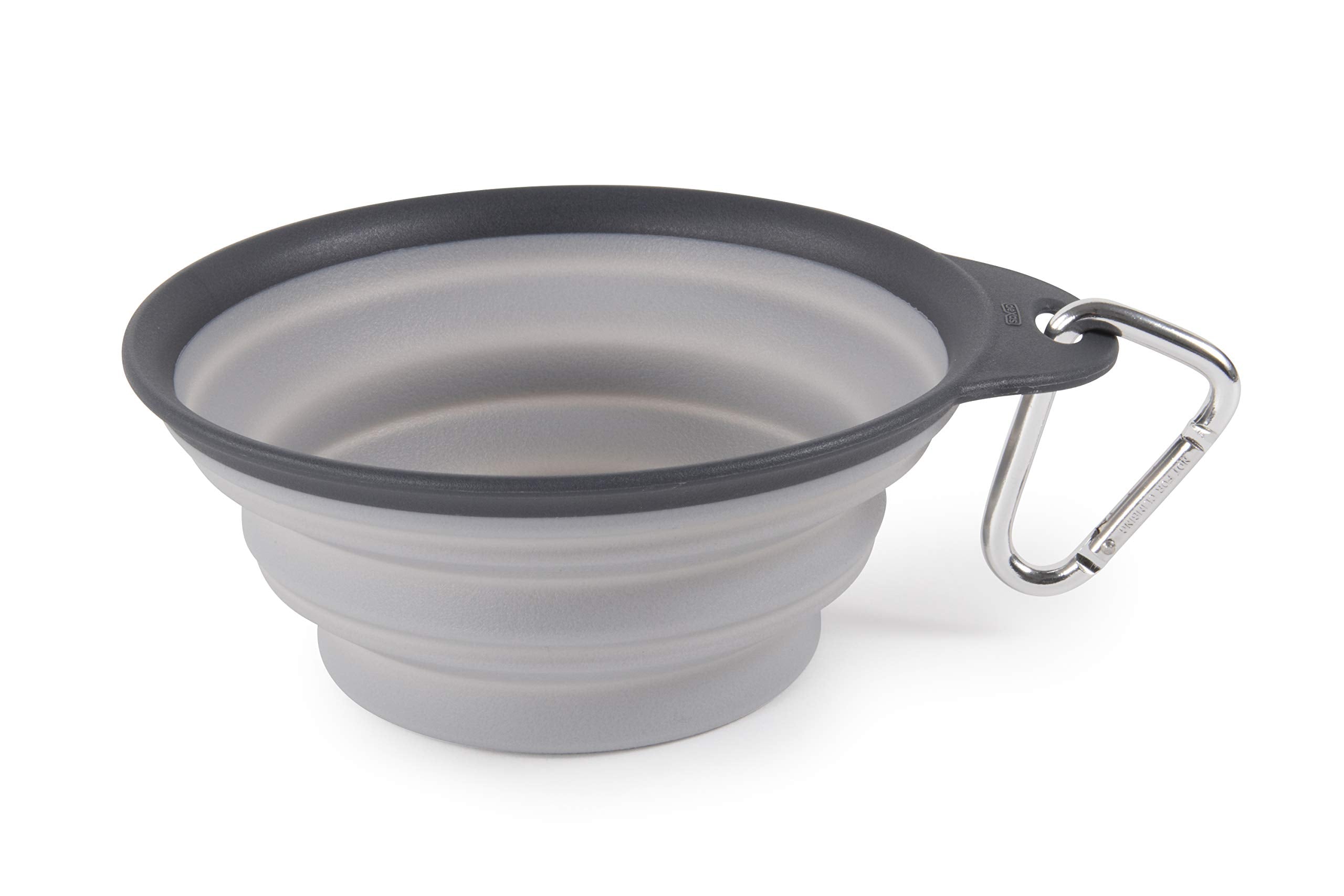 Dexas Pets Collapsible Travel Cup, Large/2 Cup Capacity, Light Gray