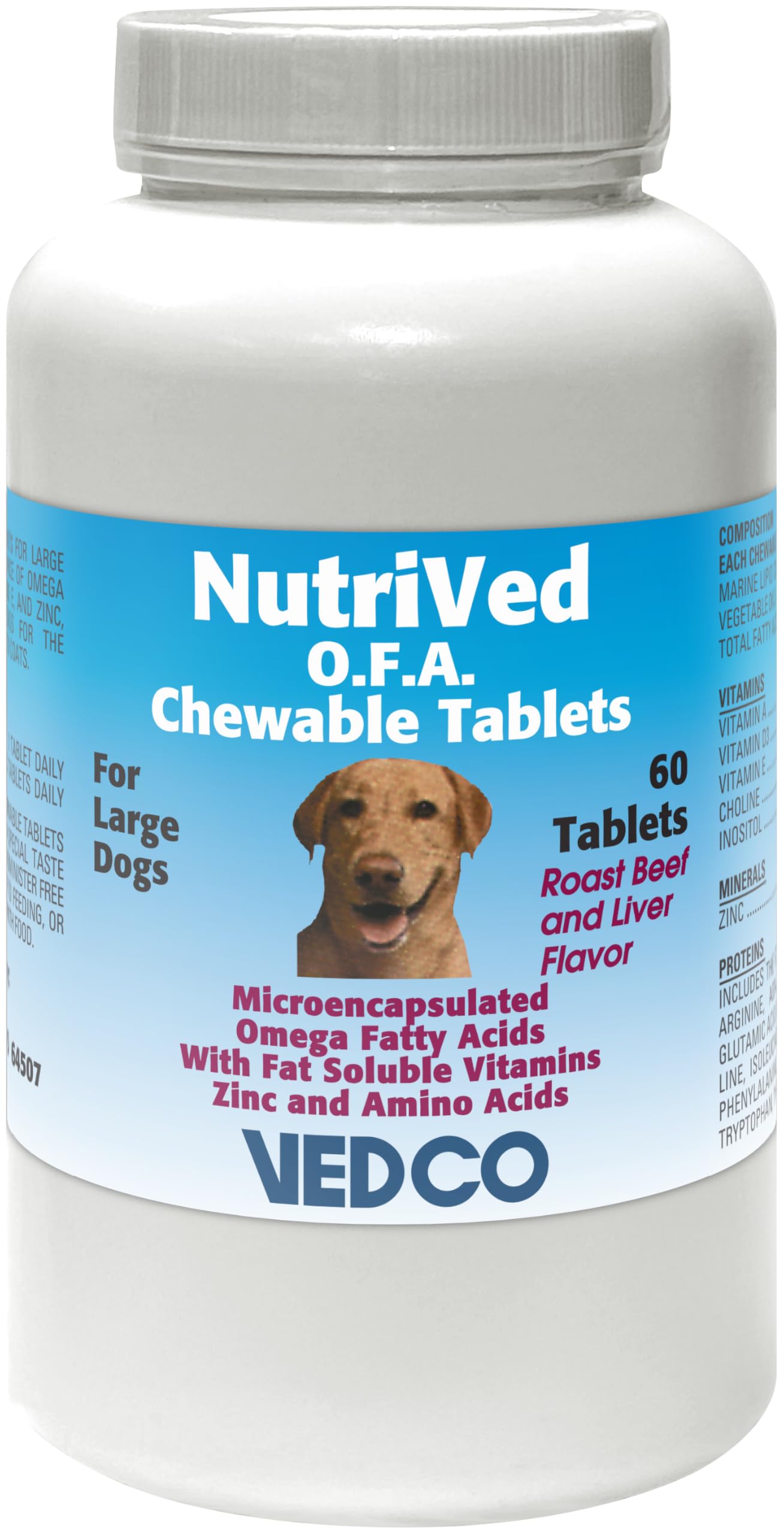Vedco 60 Count Nutrived O.F.A. Chewable Tablets for Large Dogs