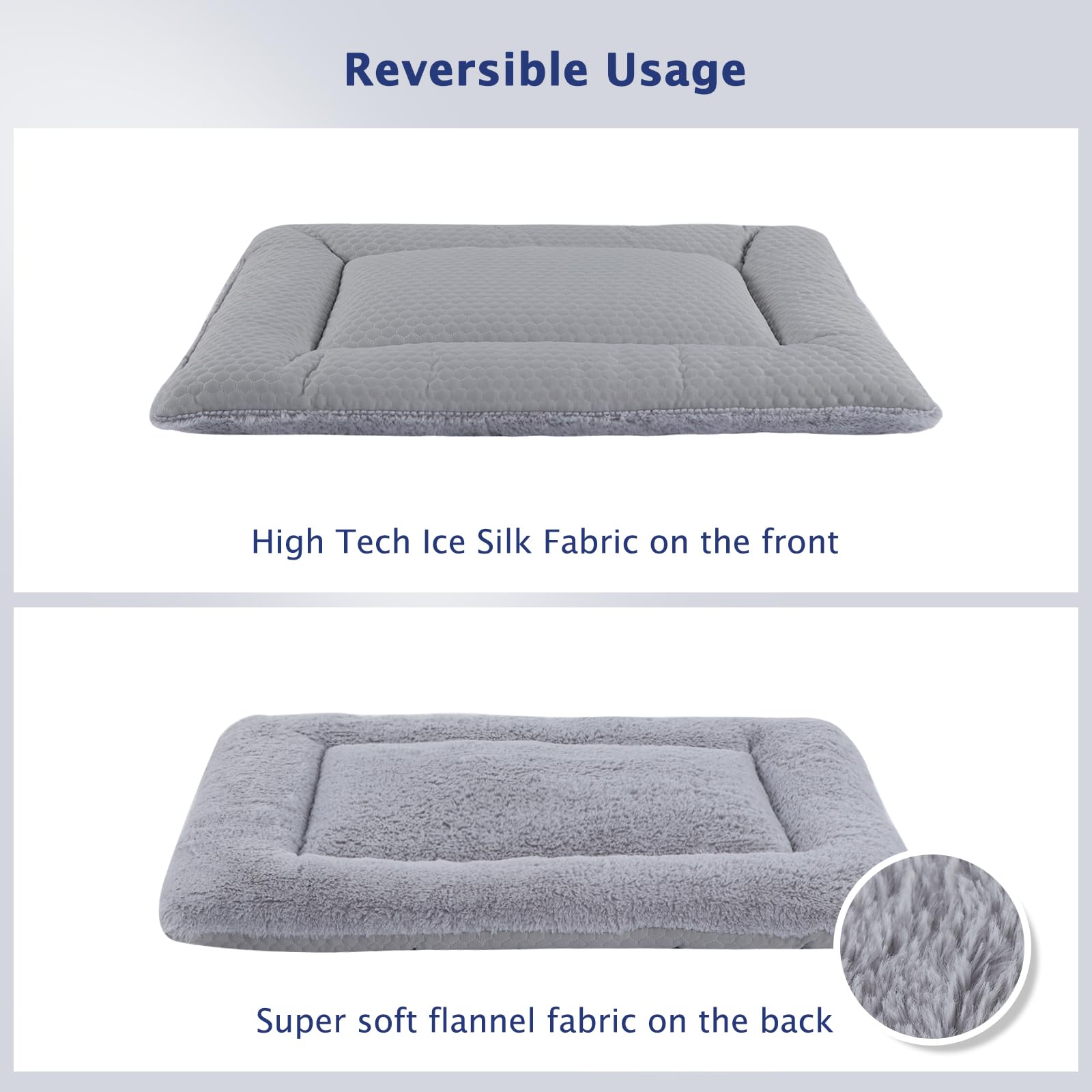 Vetasac Dog Bed Mat,Crate Pad Reversible,Soft Kennel Pad, Washable Dog Crate Mat (Cool And Warm),Pet Sleeping Mattress For Small