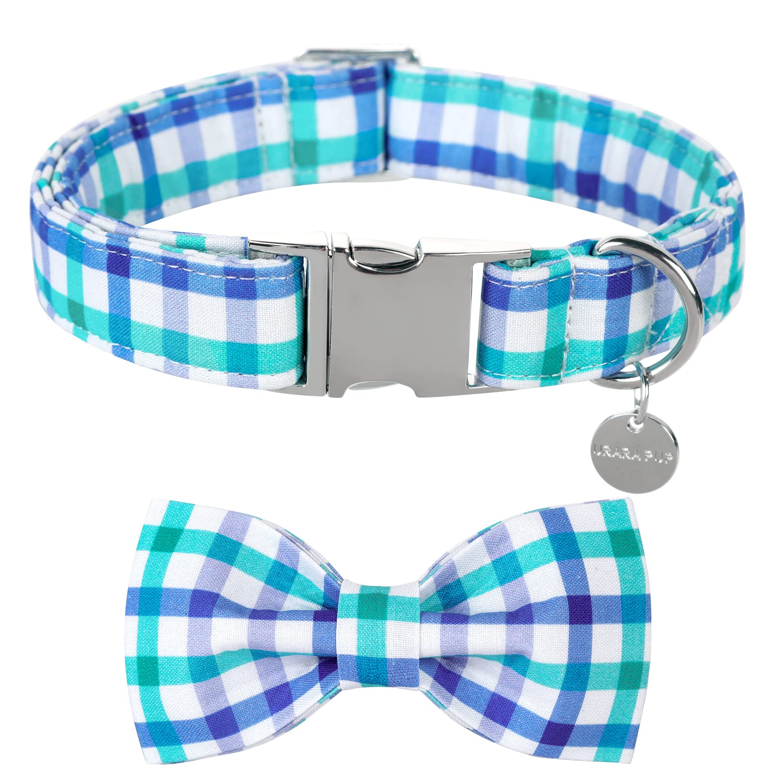 Up Urara Pup Dog Collar Bow Tie, Comfortable Durable Cotton Bowtie Collar For Small Girl Boy Dog, Adorable Dog Collar With Metal