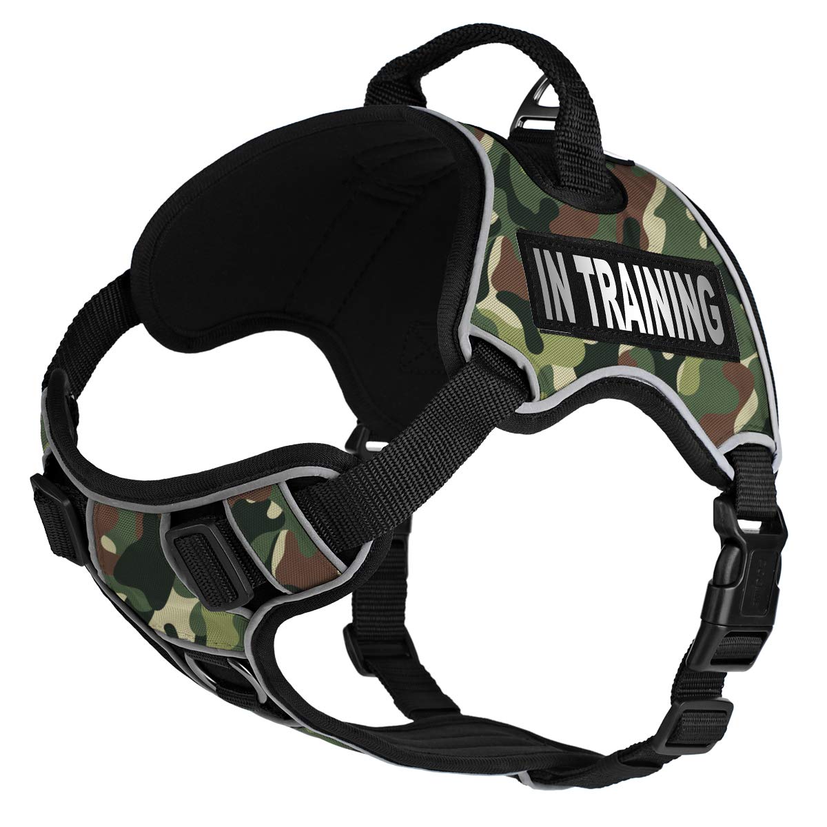 Dogline Quest No-Pull Dog Harness with in Training Reflective Removable Patches Soft Comfortable Dog Vest with Quick Release Dua