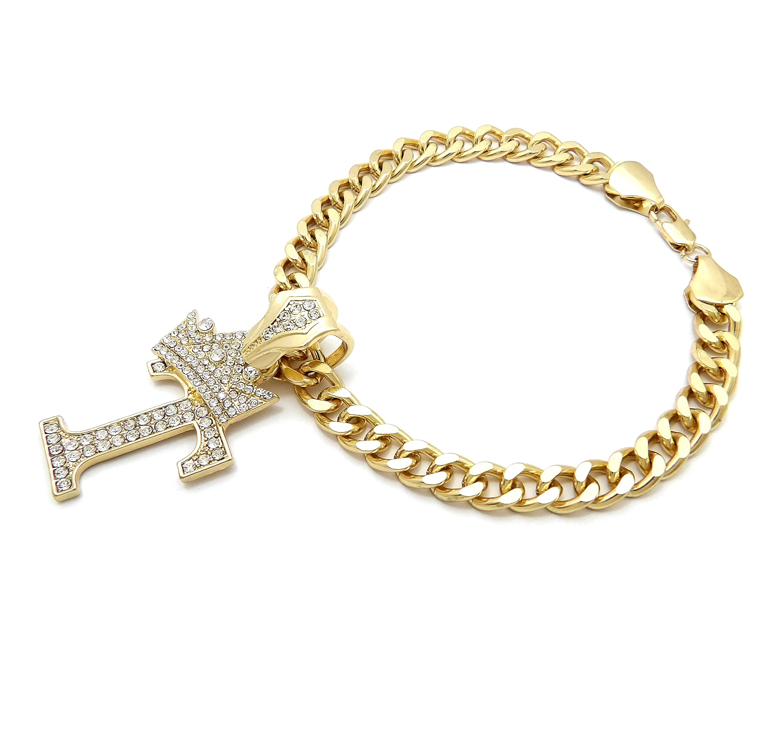 Initial Letter Cuban Chain Dog Chain Pet Chain Pet, Cat, Puppy Necklace (T, 30'')